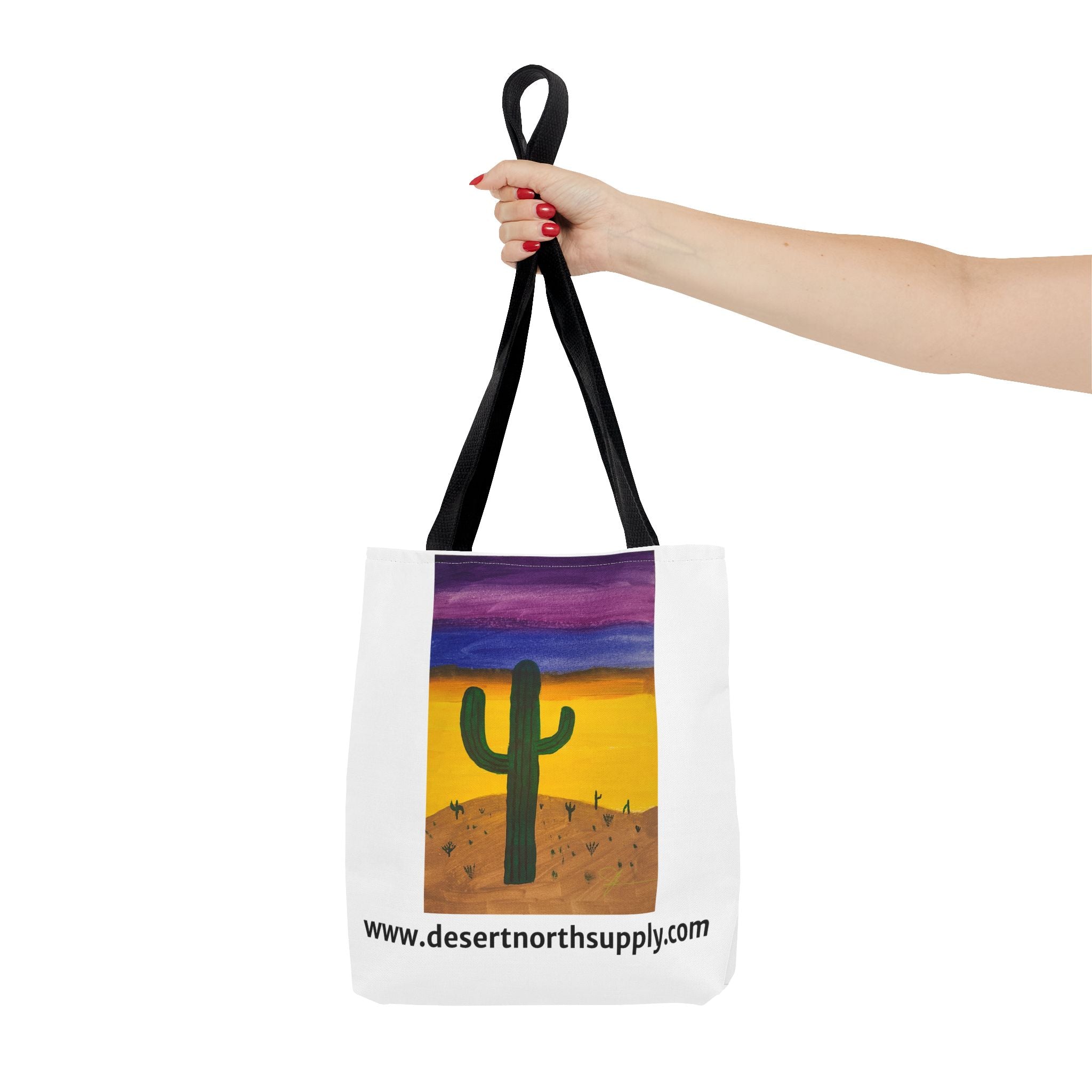 Desert Saguaro Cactus Canvas Tote Bag — "Alone" by John Ganger