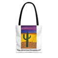 Desert Saguaro Cactus Canvas Tote Bag — "Alone" by John Ganger