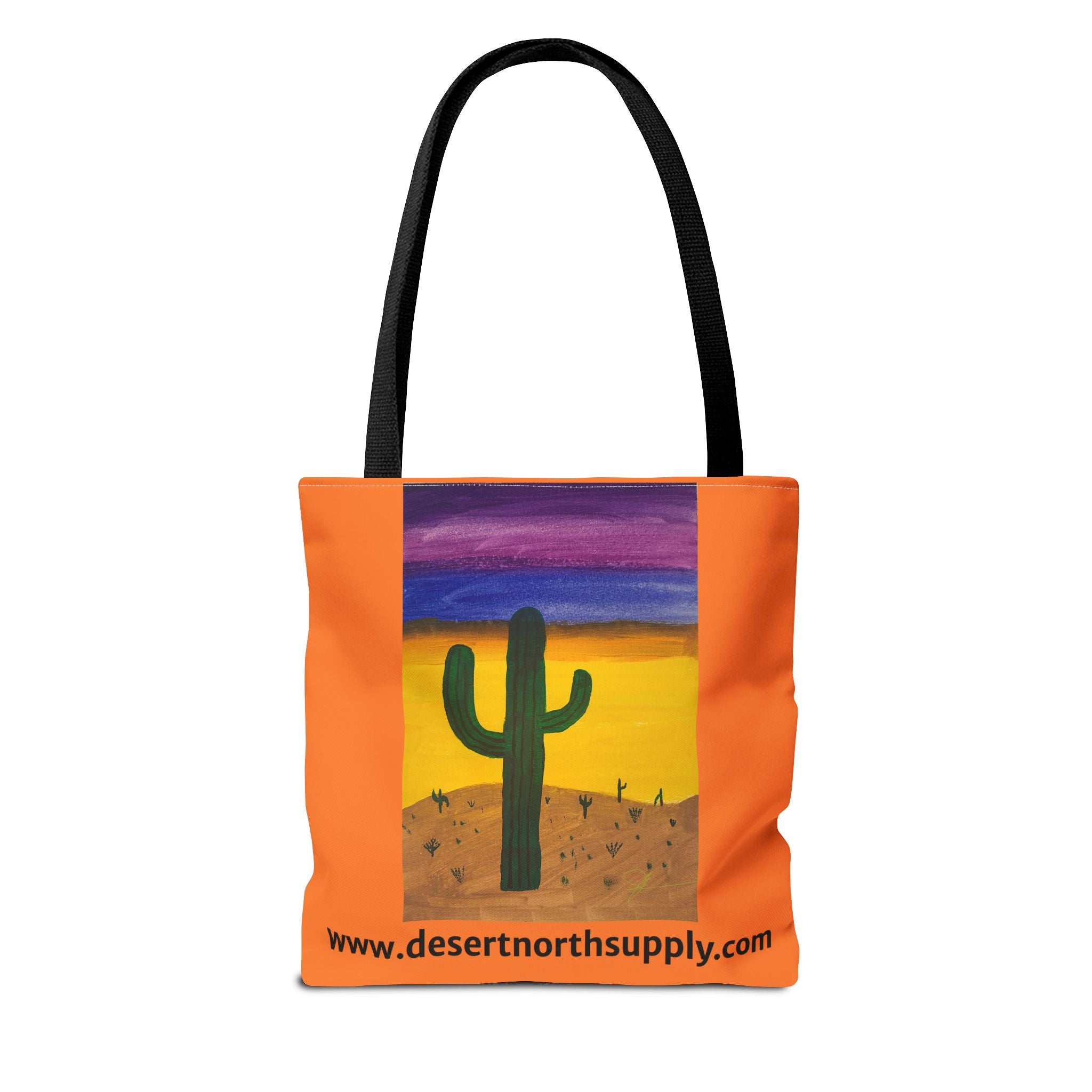 Desert Saguaro Cactus Canvas Tote Bag — "Alone" by John Ganger