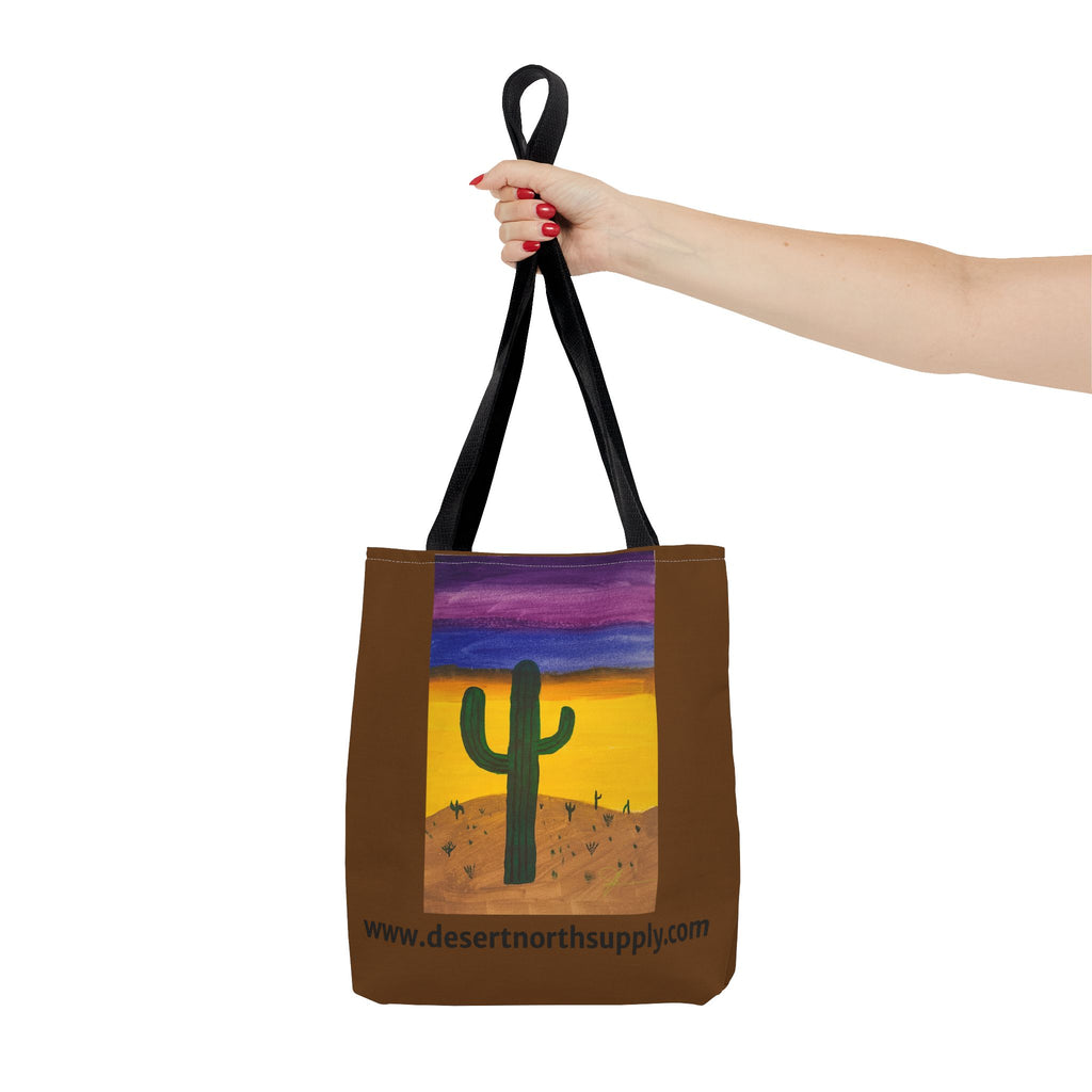 Desert Saguaro Cactus Canvas Tote Bag — "Alone" by John Ganger
