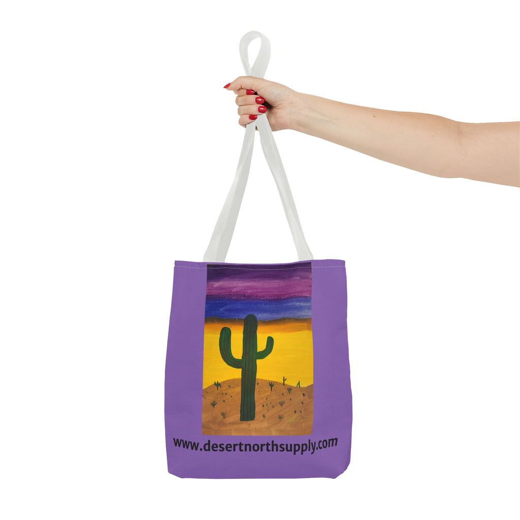 Desert Saguaro Cactus Canvas Tote Bag — "Alone" by John Ganger