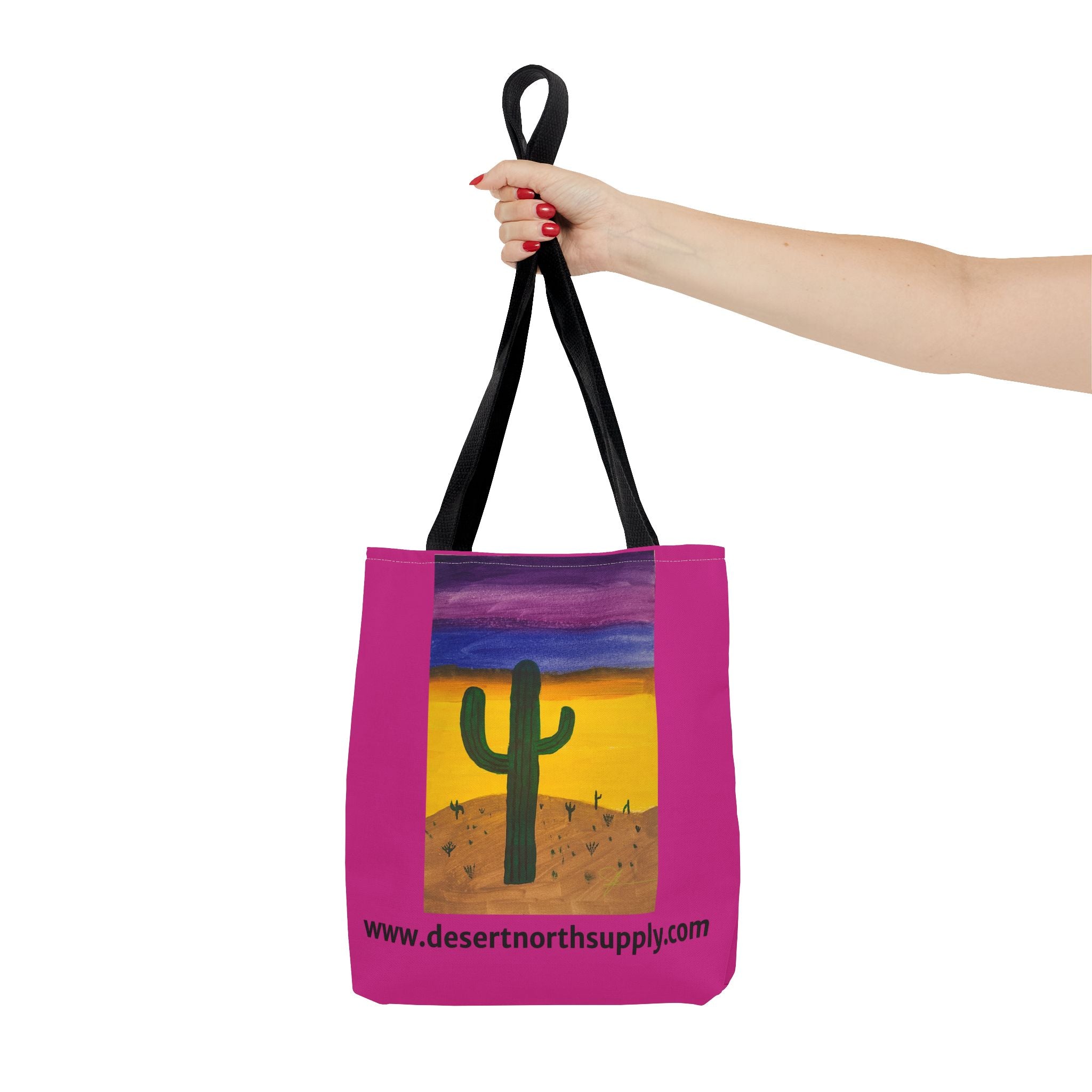 Desert Saguaro Cactus Canvas Tote Bag — "Alone" by John Ganger