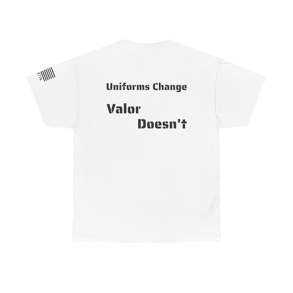 250 Years USA Split Era Military Tee — Revolutionary Soldier & Modern Operator (Huzza to Oorah)