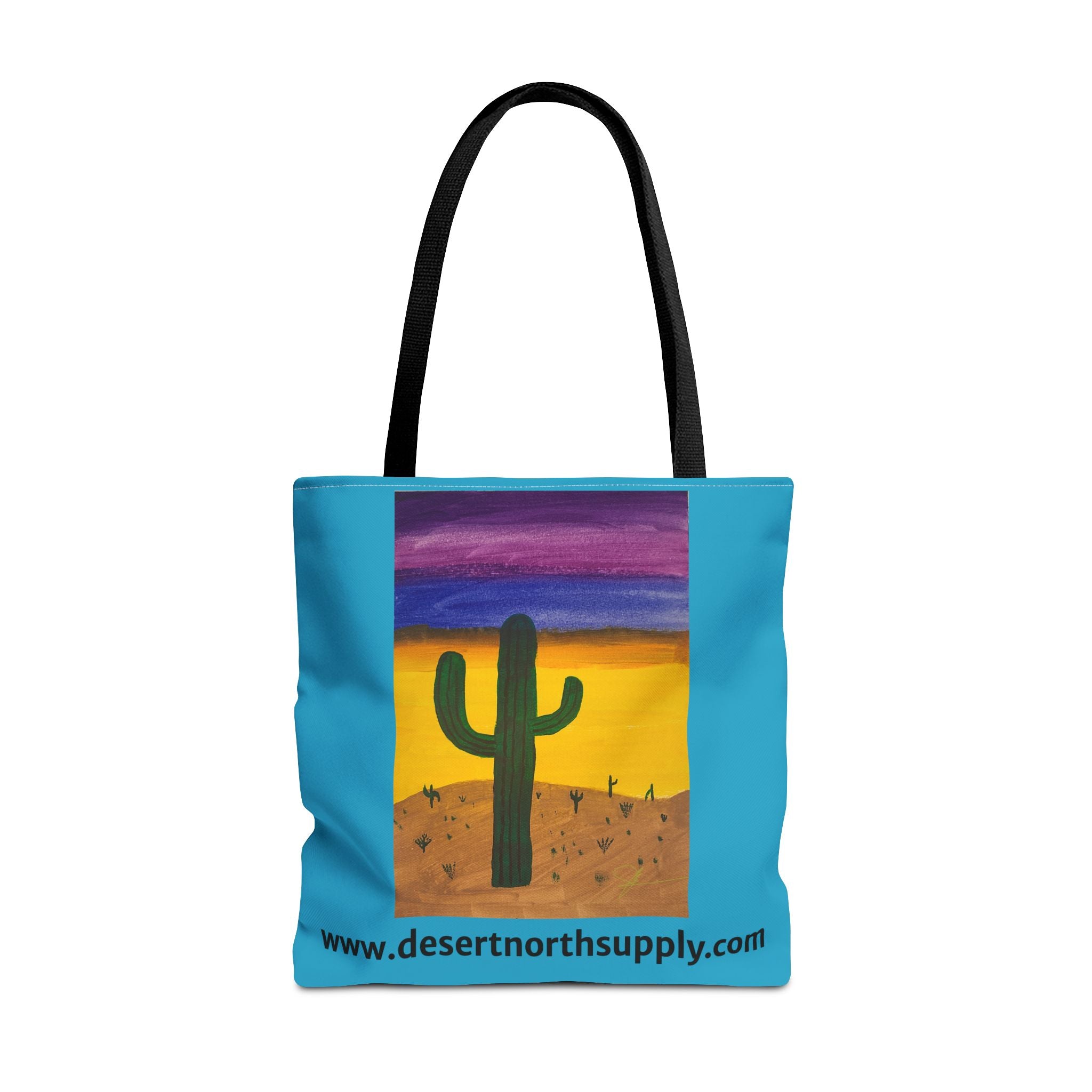 Desert Saguaro Cactus Canvas Tote Bag — "Alone" by John Ganger