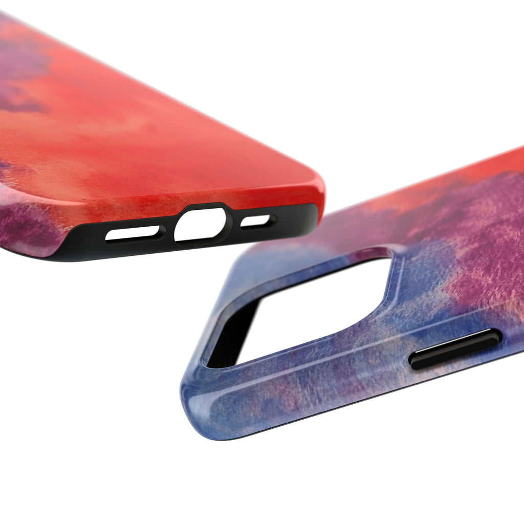 Red Purple Blue Abstract Phone Case | Colorful Geometric Art