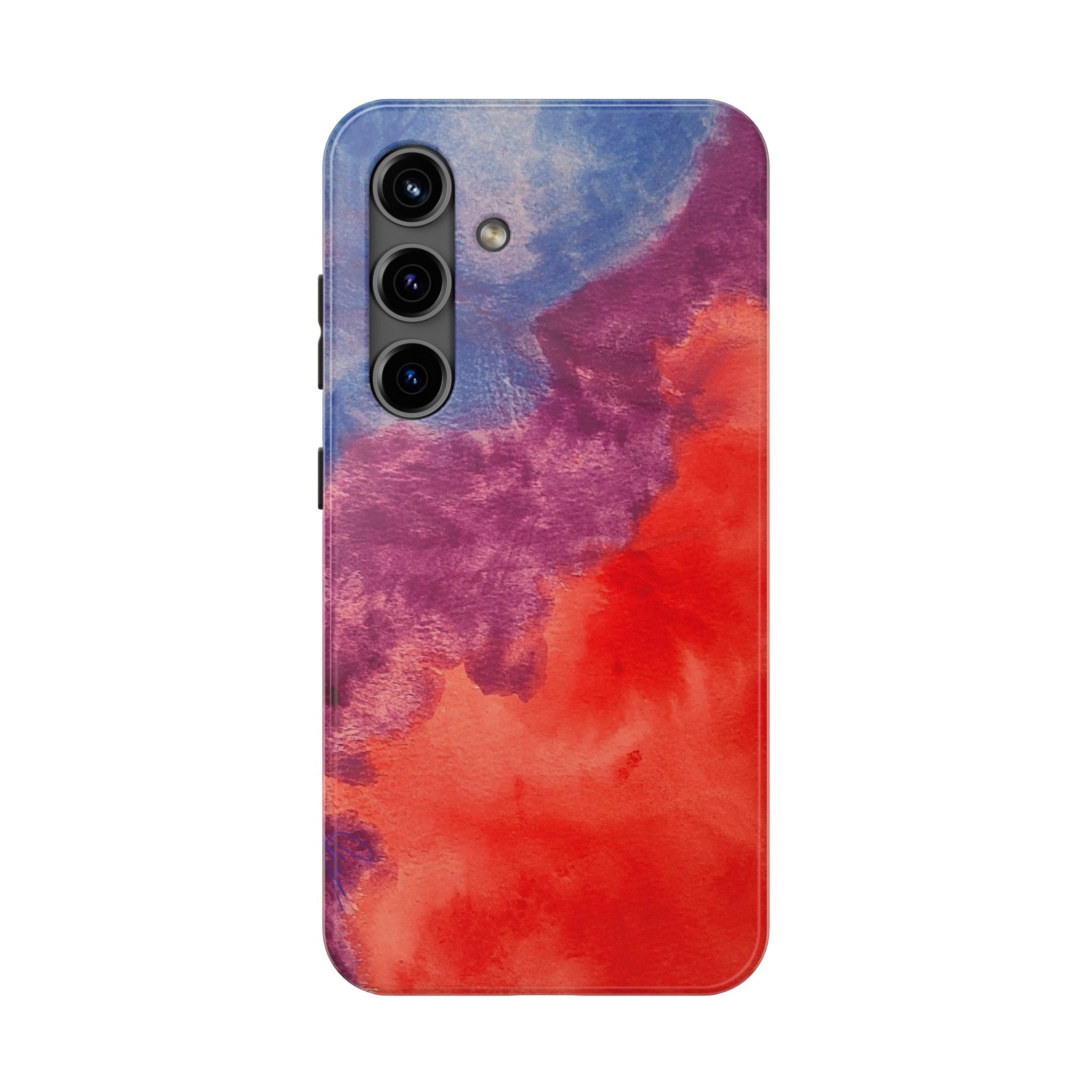 Red Purple Blue Abstract Phone Case | Colorful Geometric Art