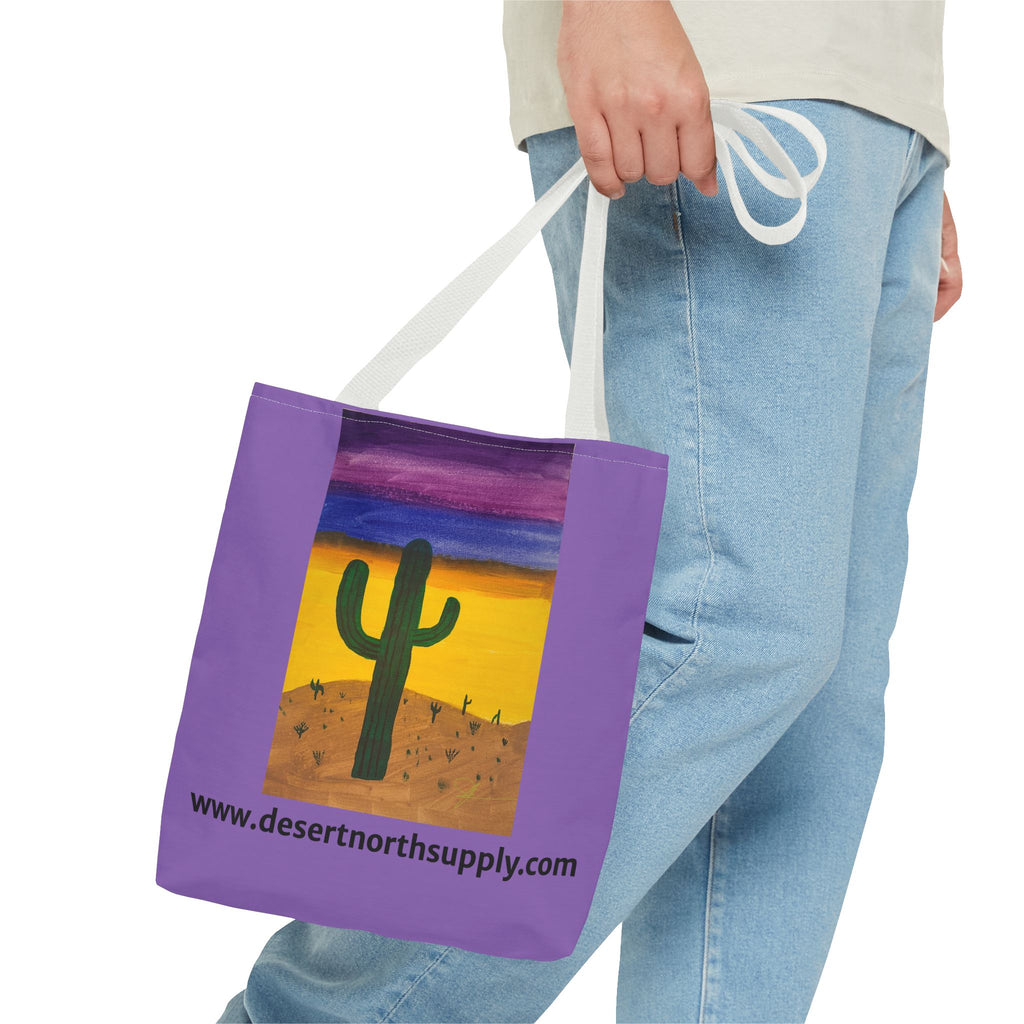 Desert Saguaro Cactus Canvas Tote Bag — "Alone" by John Ganger