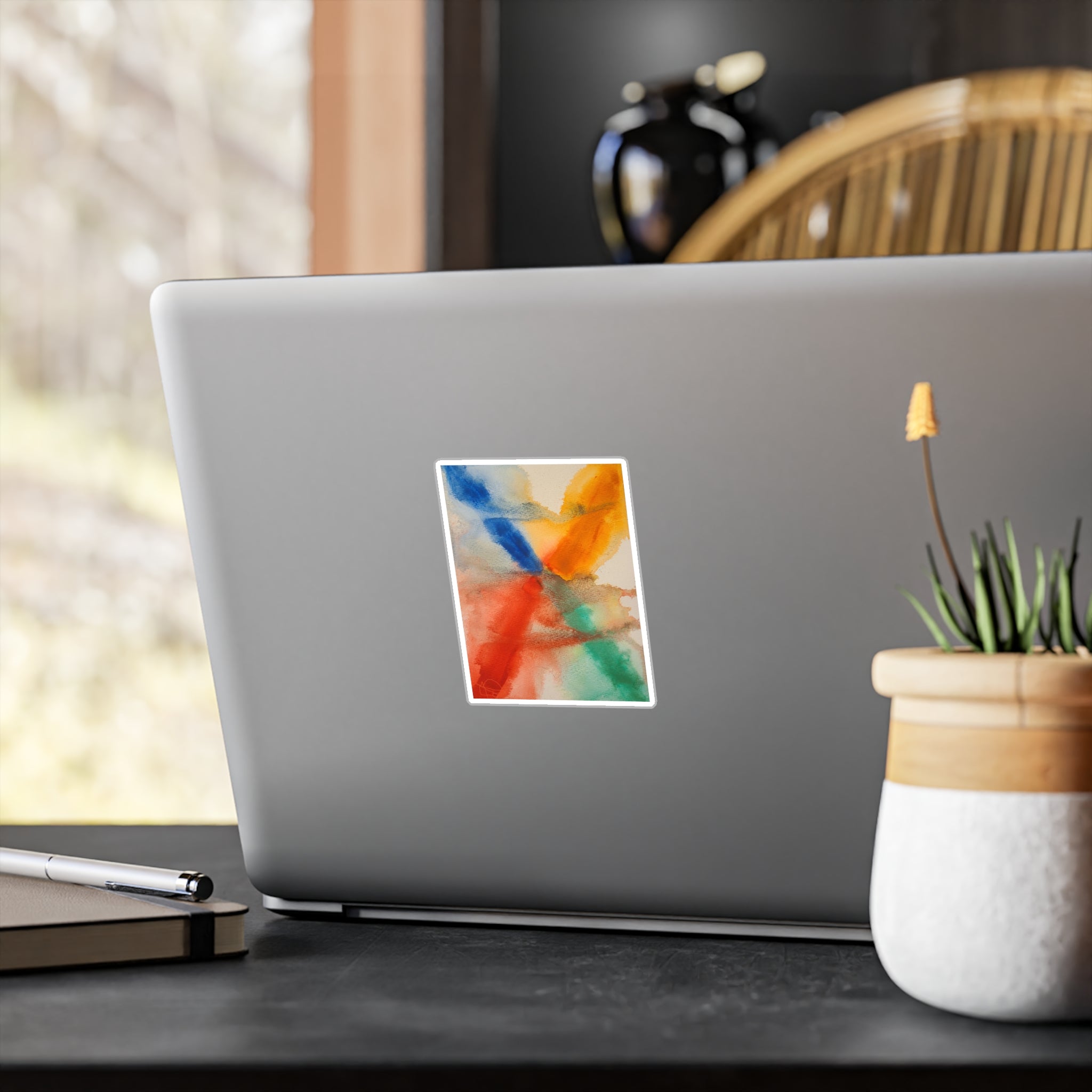 Crosswinds Abstract Watercolor Vinyl Decal - PTSD Emotion Art Sticker for Walls, Laptops & Therapy Spaces