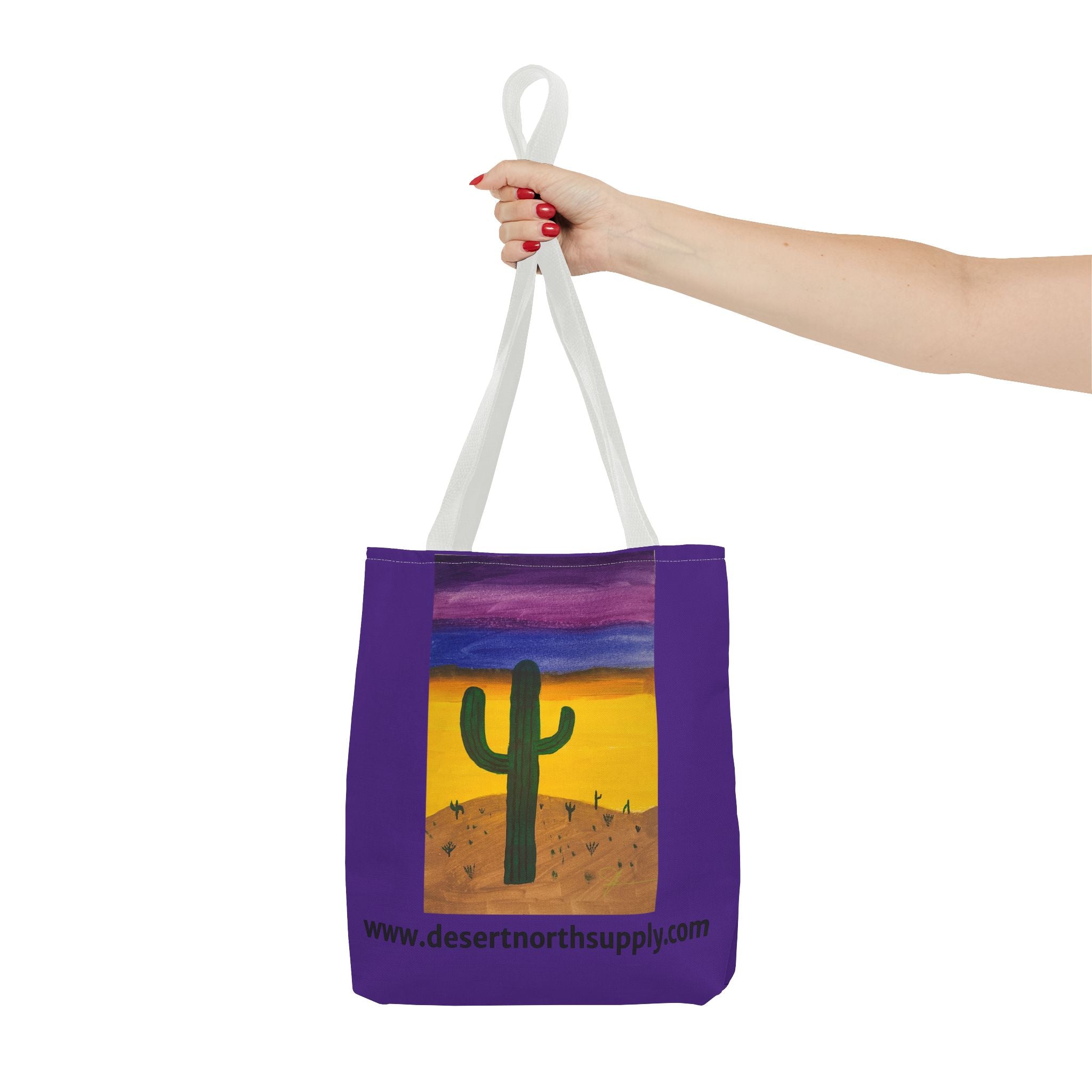 Desert Saguaro Cactus Canvas Tote Bag — "Alone" by John Ganger