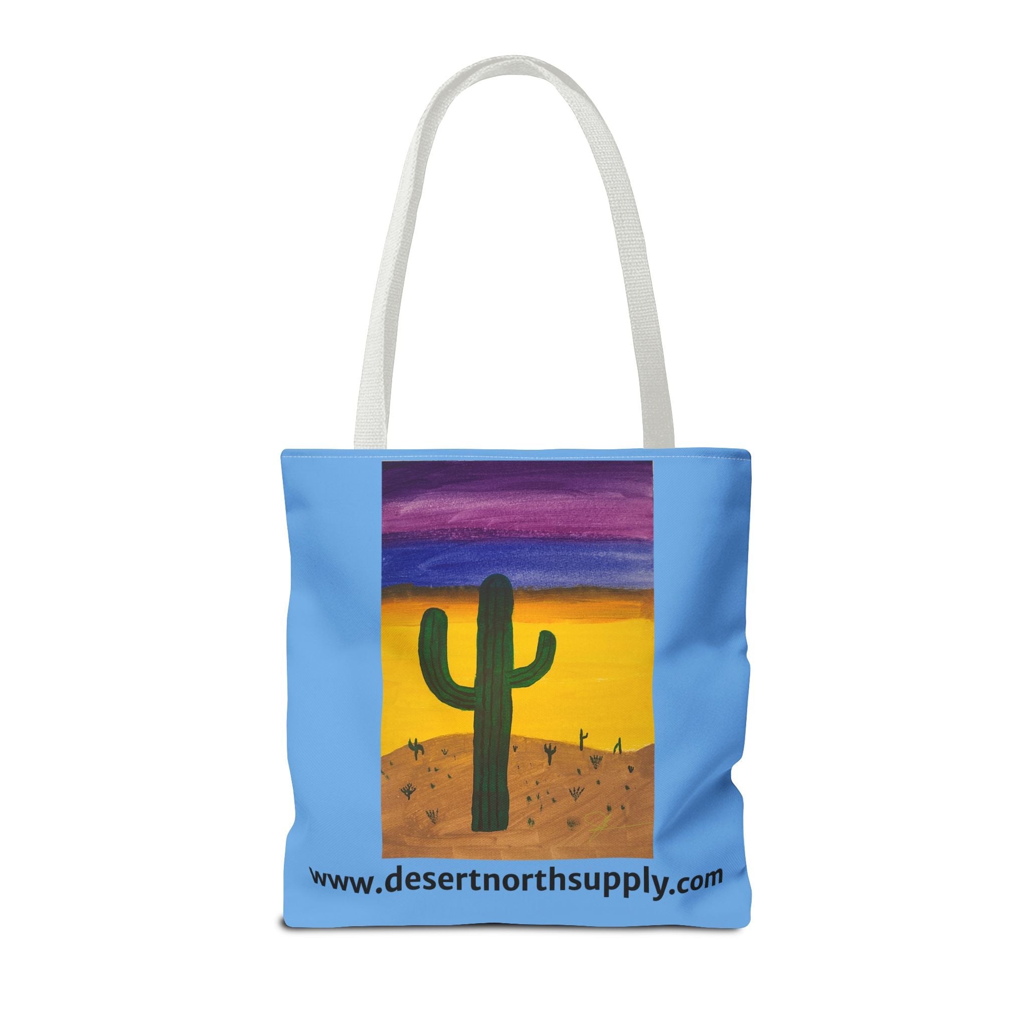 Desert Saguaro Cactus Canvas Tote Bag — "Alone" by John Ganger