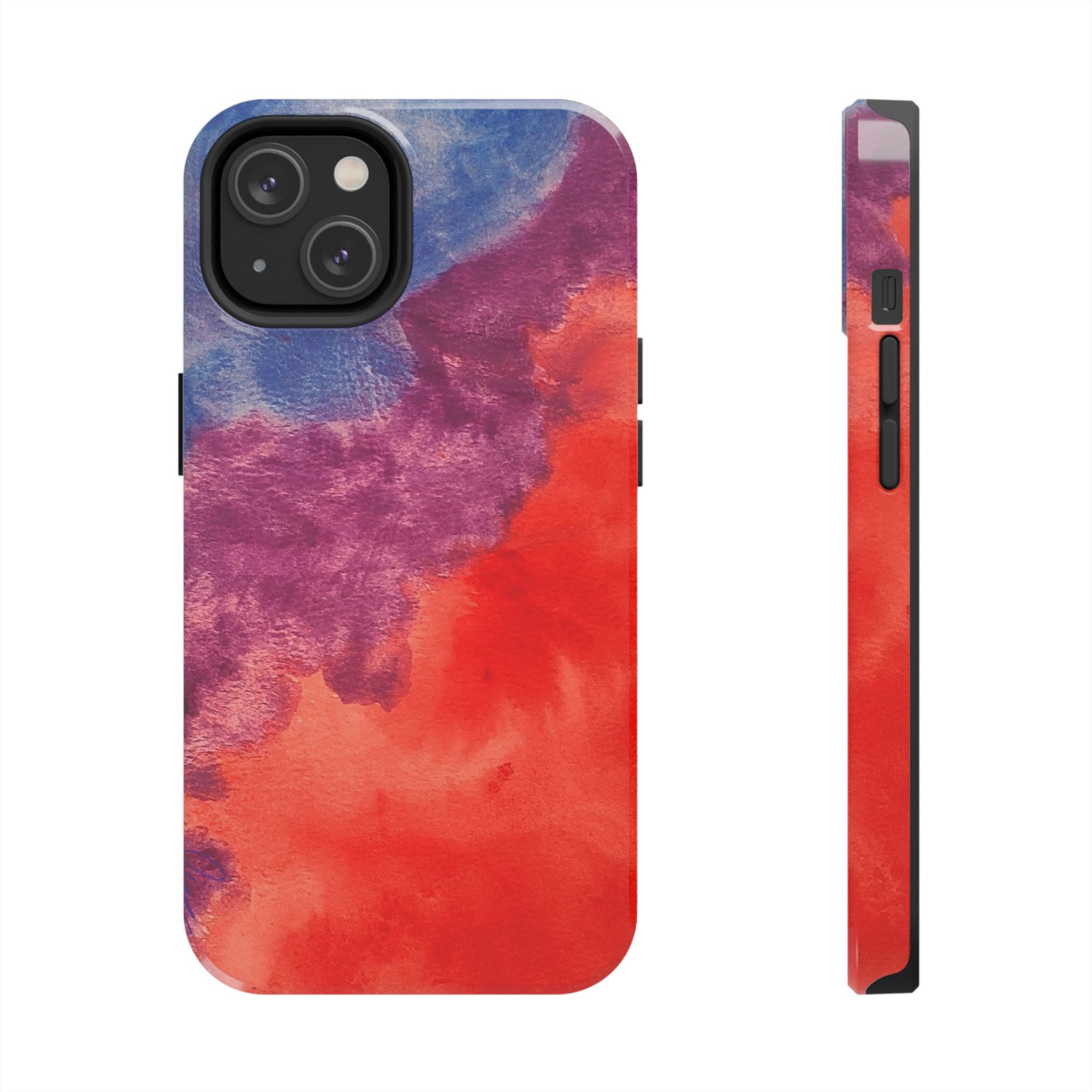 Red Purple Blue Abstract Phone Case | Colorful Geometric Art