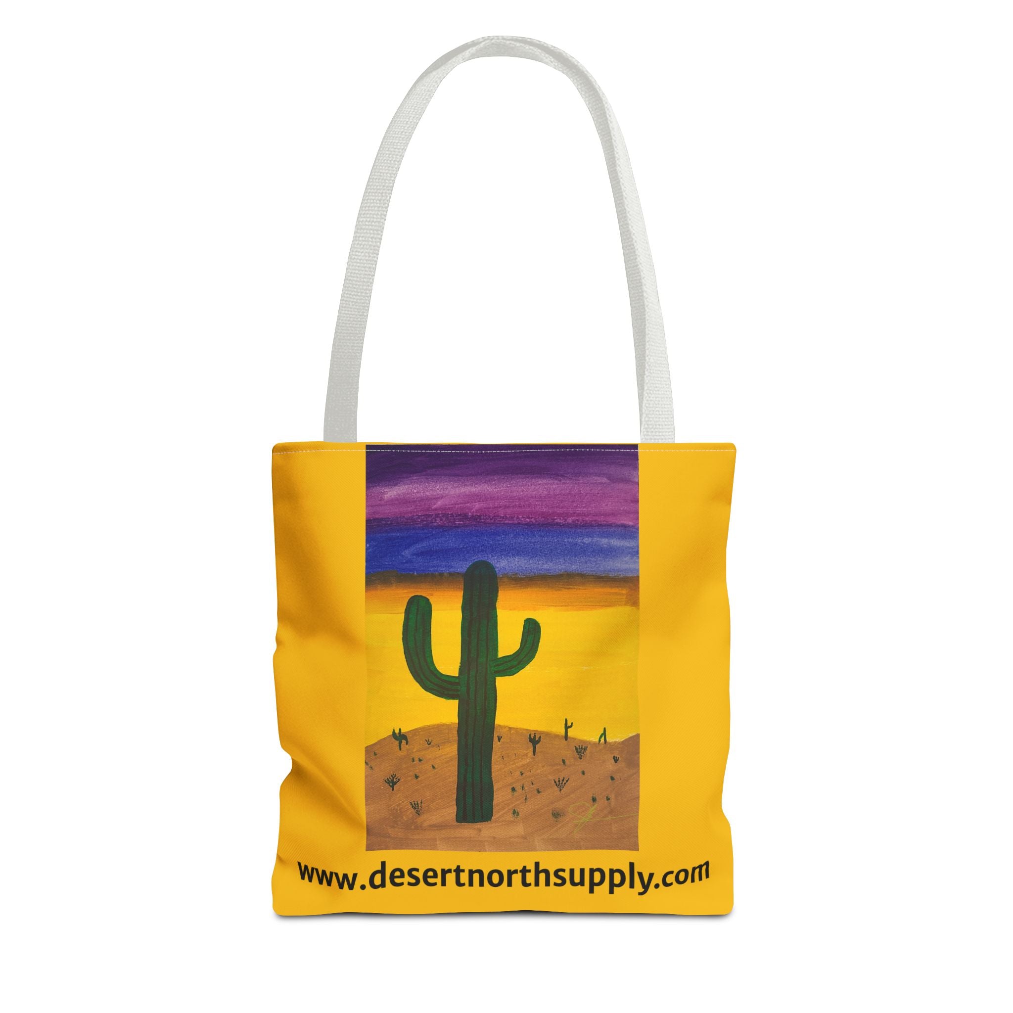 Desert Saguaro Cactus Canvas Tote Bag — "Alone" by John Ganger