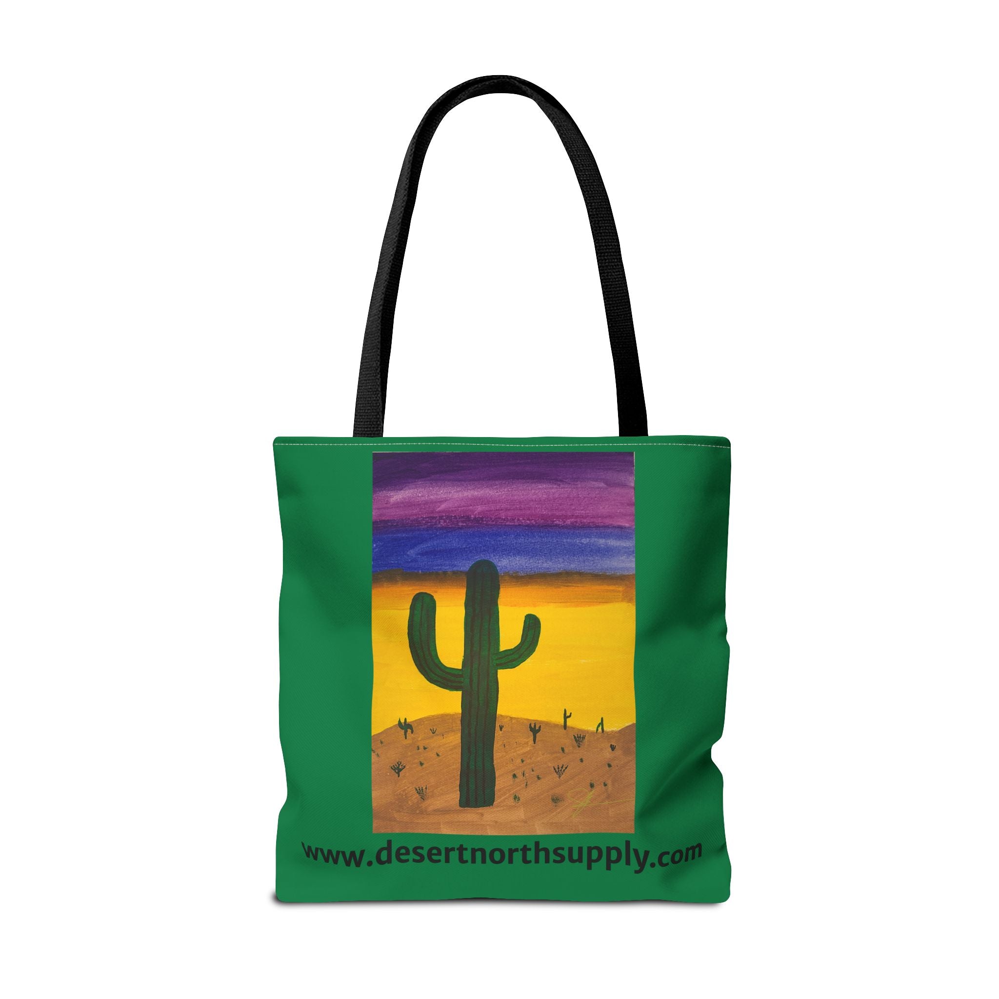Desert Saguaro Cactus Canvas Tote Bag — "Alone" by John Ganger