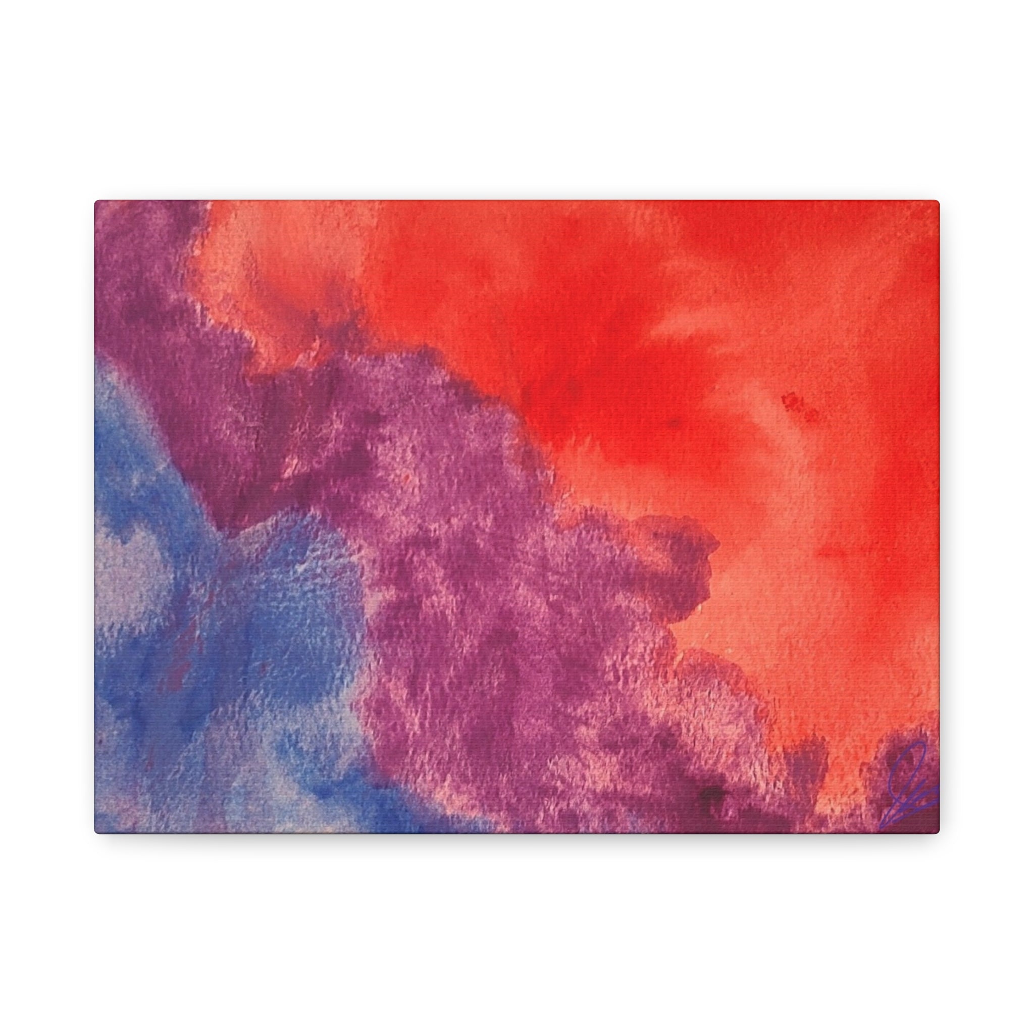 Abstract Watercolor Canvas Print - "The Line Between" Original Art by John Ganger - Matte Stretched Wall Art