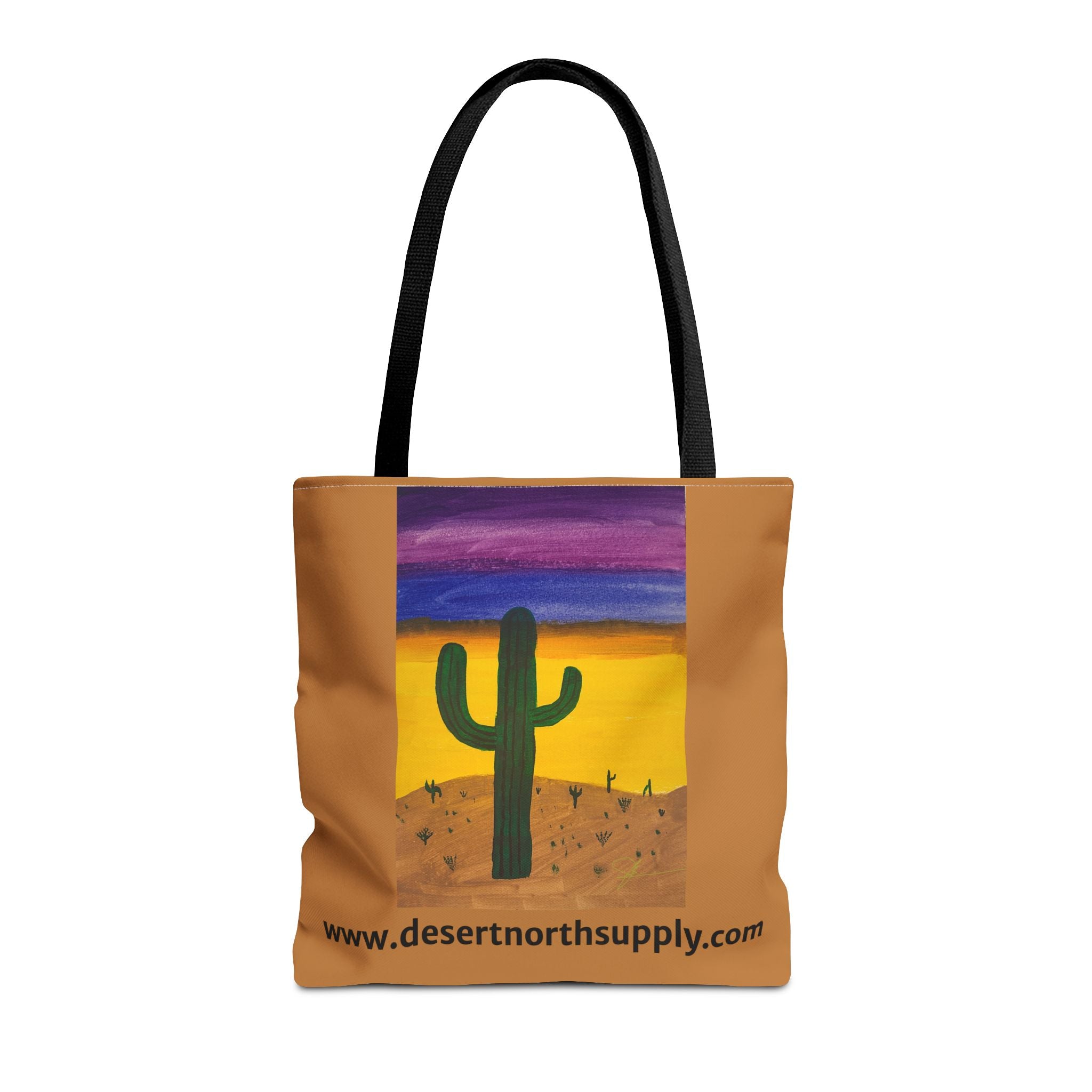 Desert Saguaro Cactus Canvas Tote Bag — "Alone" by John Ganger
