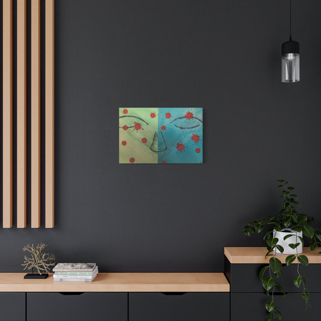 Abstract Split-Face Canvas Art - "Thoughts" Original Art by John Ganger