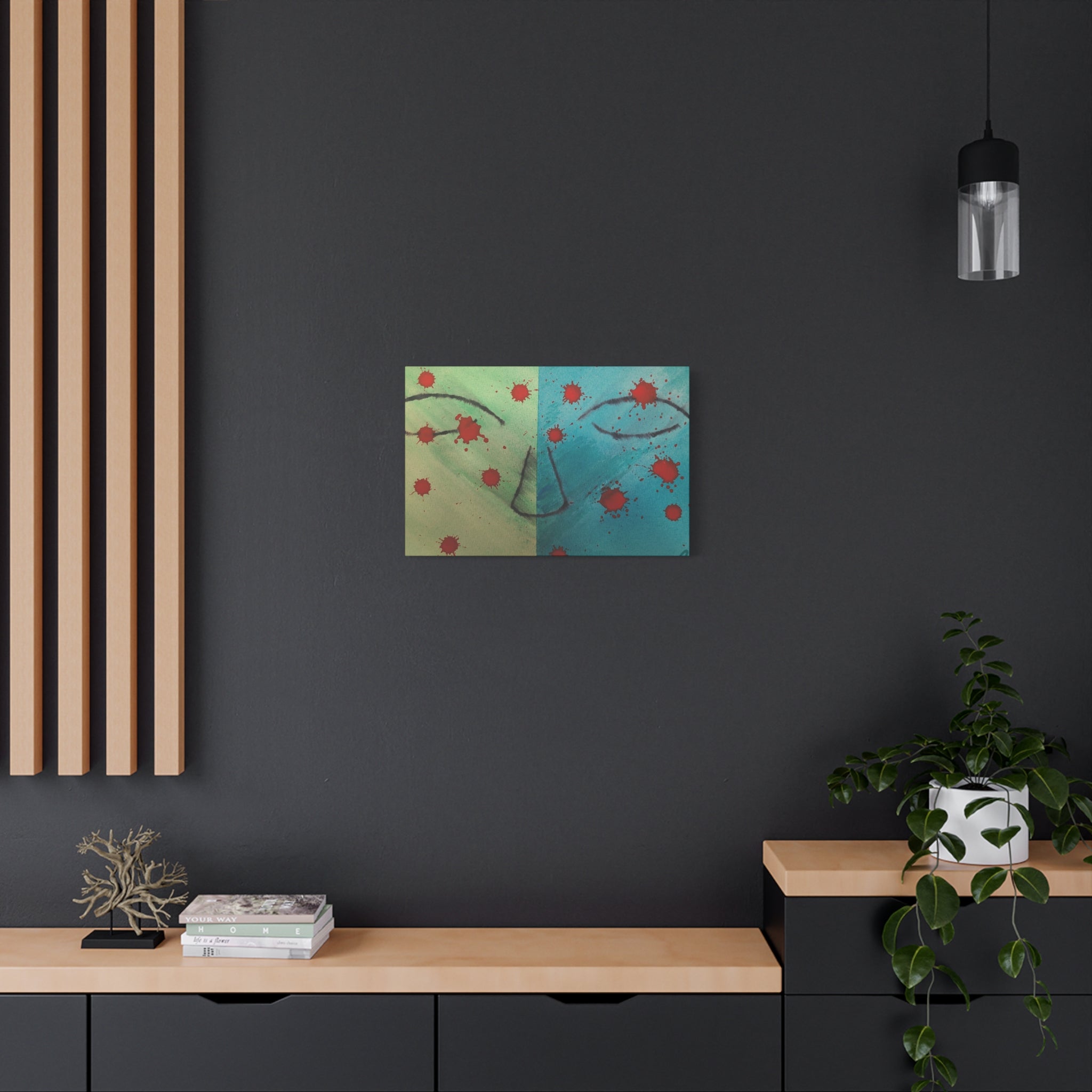 Abstract Split-Face Canvas Art - "Thoughts" Original Art by John Ganger