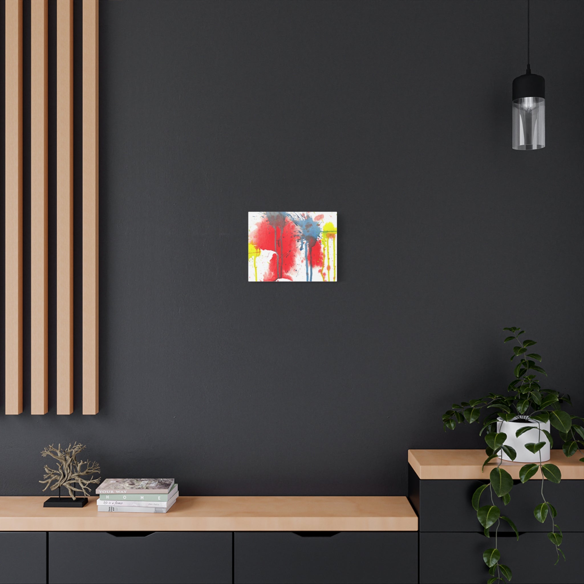 Splat - Playful Abstract Paint Splash Watercolor - Canvas Wall Art