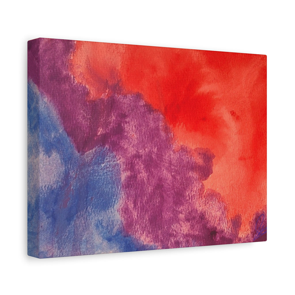 Abstract Watercolor Canvas Print - "The Line Between" Original Art by John Ganger - Matte Stretched Wall Art