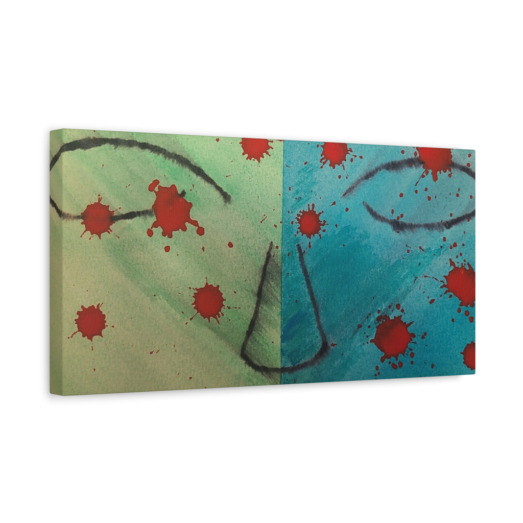 Abstract Split-Face Canvas Art - "Thoughts" Original Art by John Ganger