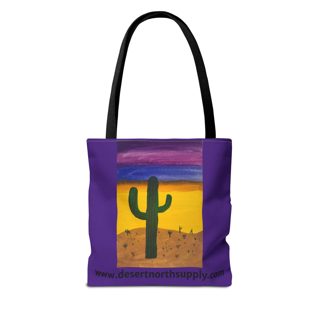Desert Saguaro Cactus Canvas Tote Bag — "Alone" by John Ganger