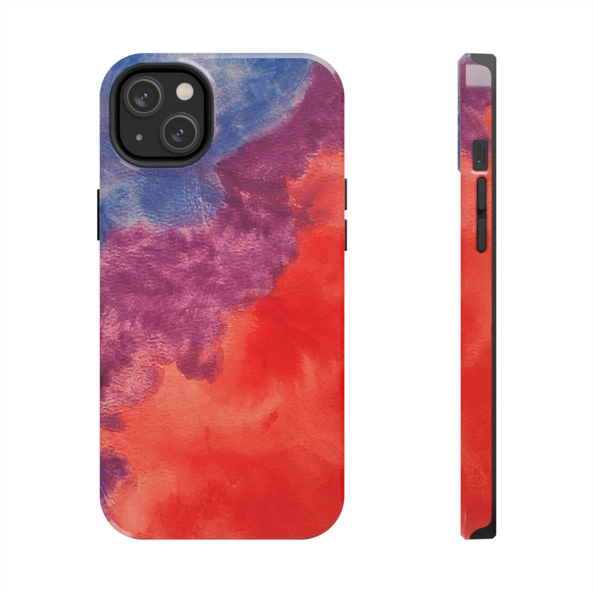 Red Purple Blue Abstract Phone Case | Colorful Geometric Art