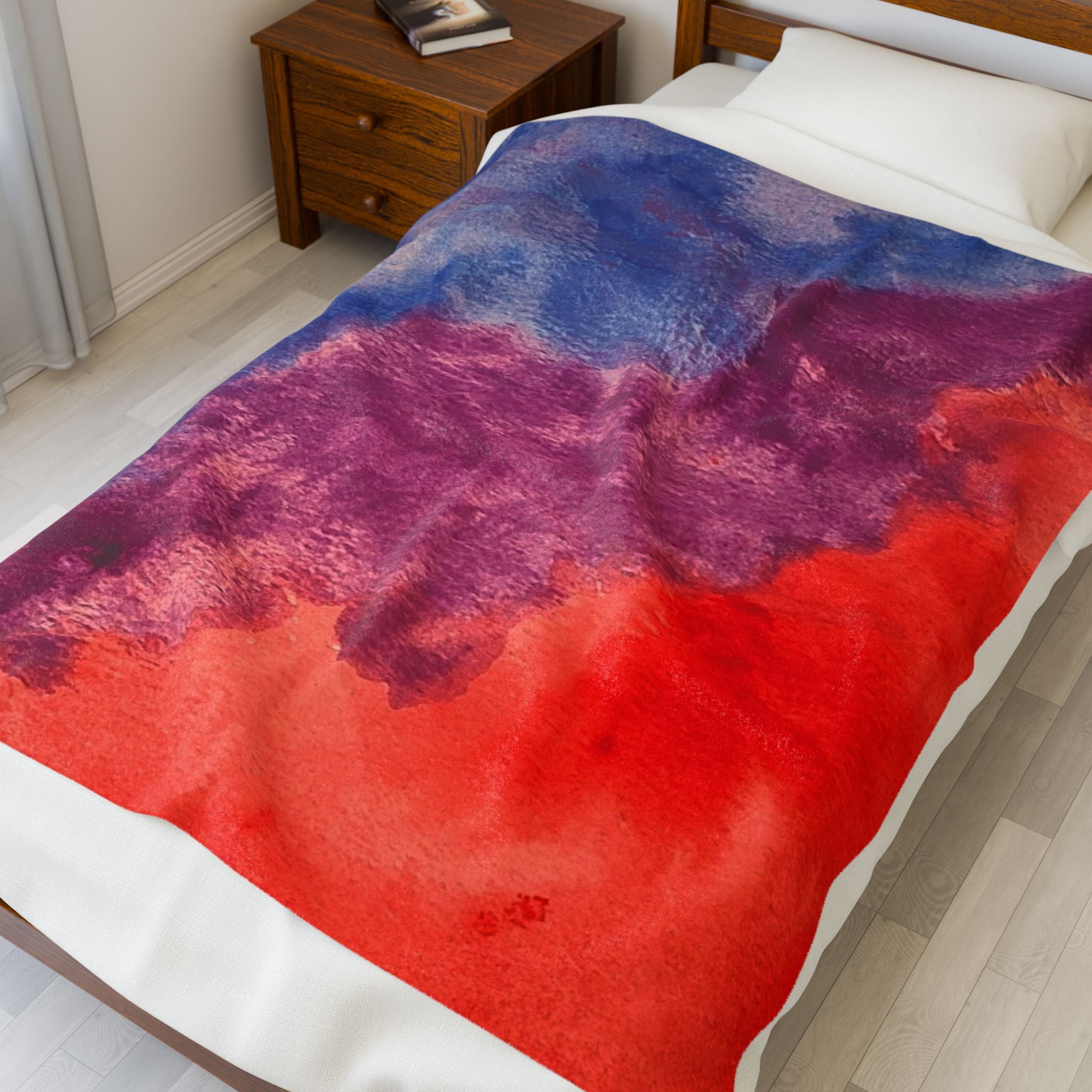 Velveteen Plush Blanket - "The Line Between" Watercolor, Original John Ganger Art