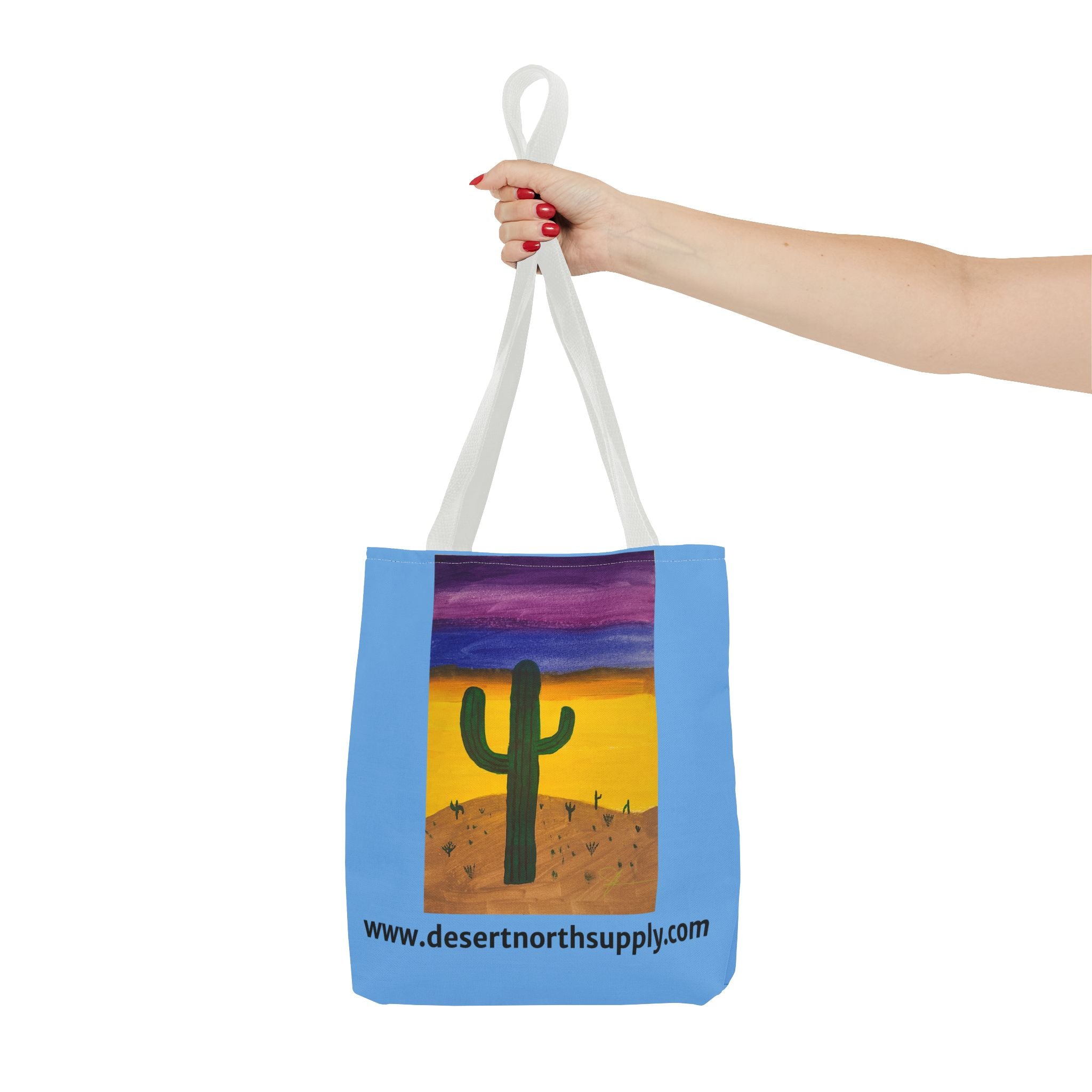 Desert Saguaro Cactus Canvas Tote Bag — "Alone" by John Ganger