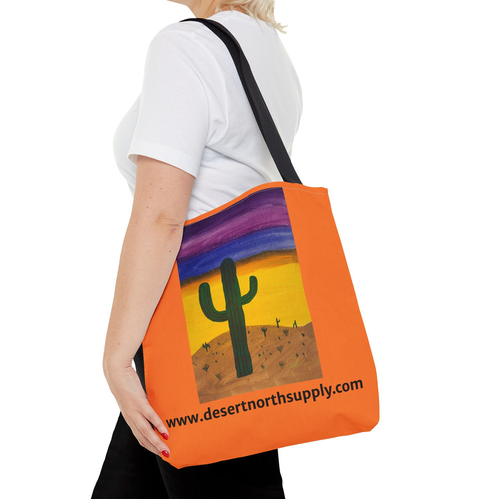 Desert Saguaro Cactus Canvas Tote Bag — "Alone" by John Ganger