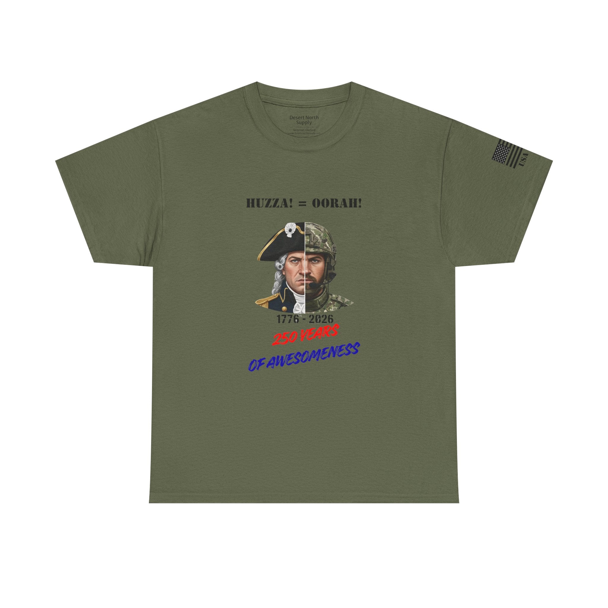 250 Years American Awesomeness Huzza Oorah Tee | Split Era Military Style