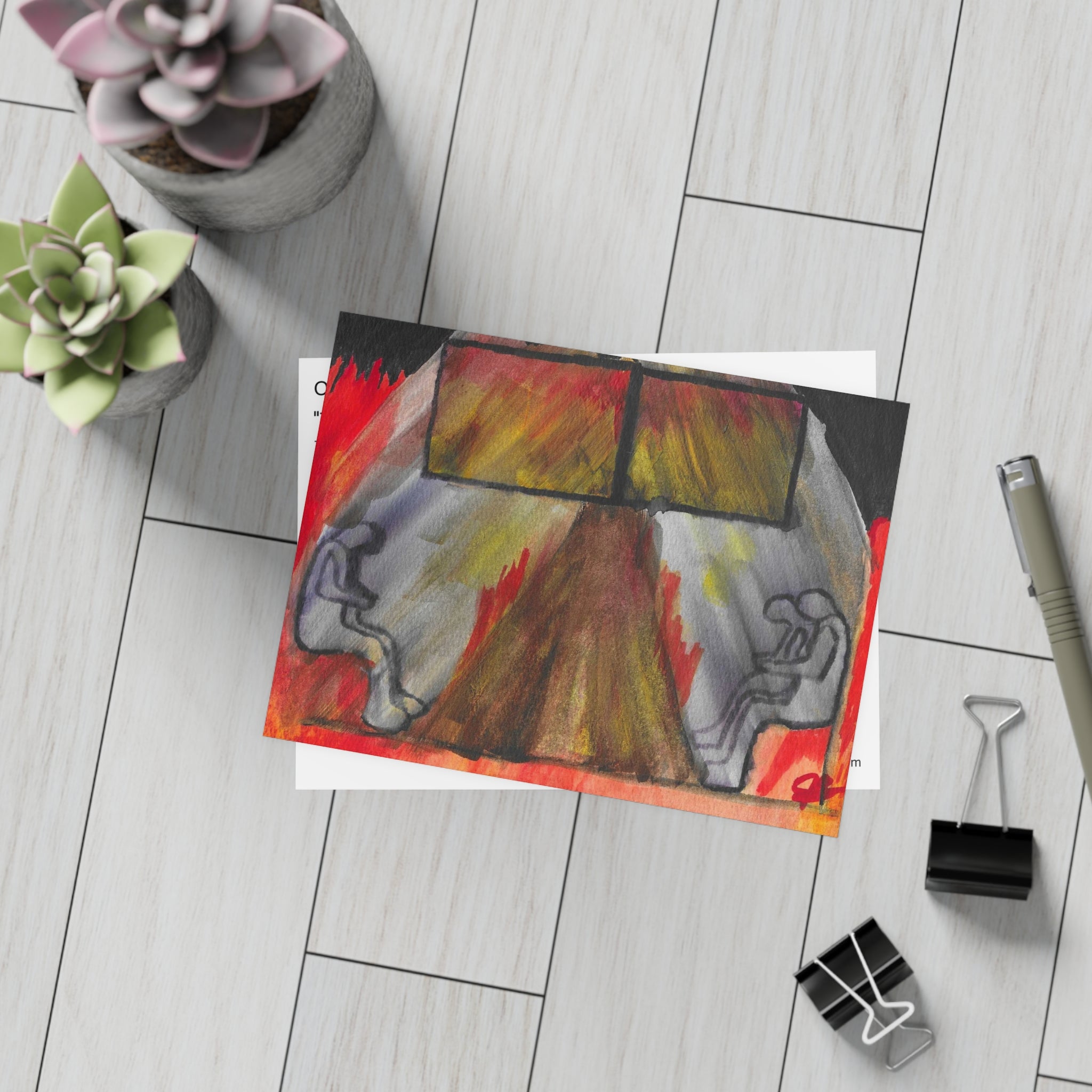 The Vision (In My Head) - Abstract Origin Memory Watercolor Postcard Set (4x6 or 5x7)