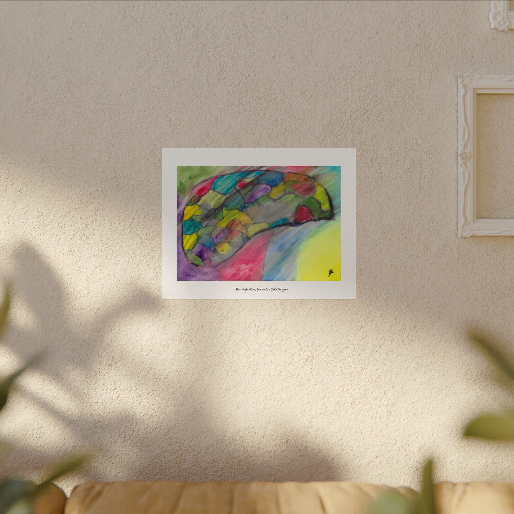 The Infection Spreads - Abstract Trauma Brain Watercolor Texture Art Print