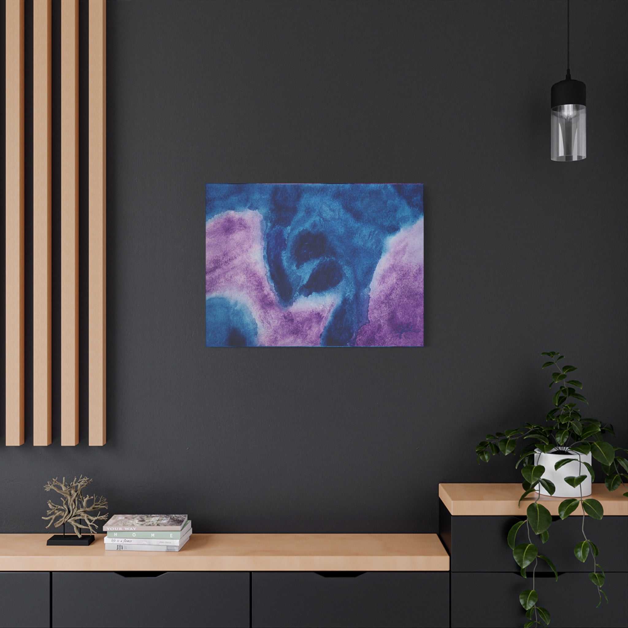 Matte Stretched 1.25" Canvas Wall Art – "Storms of Torment" Original watercolor by John Ganger