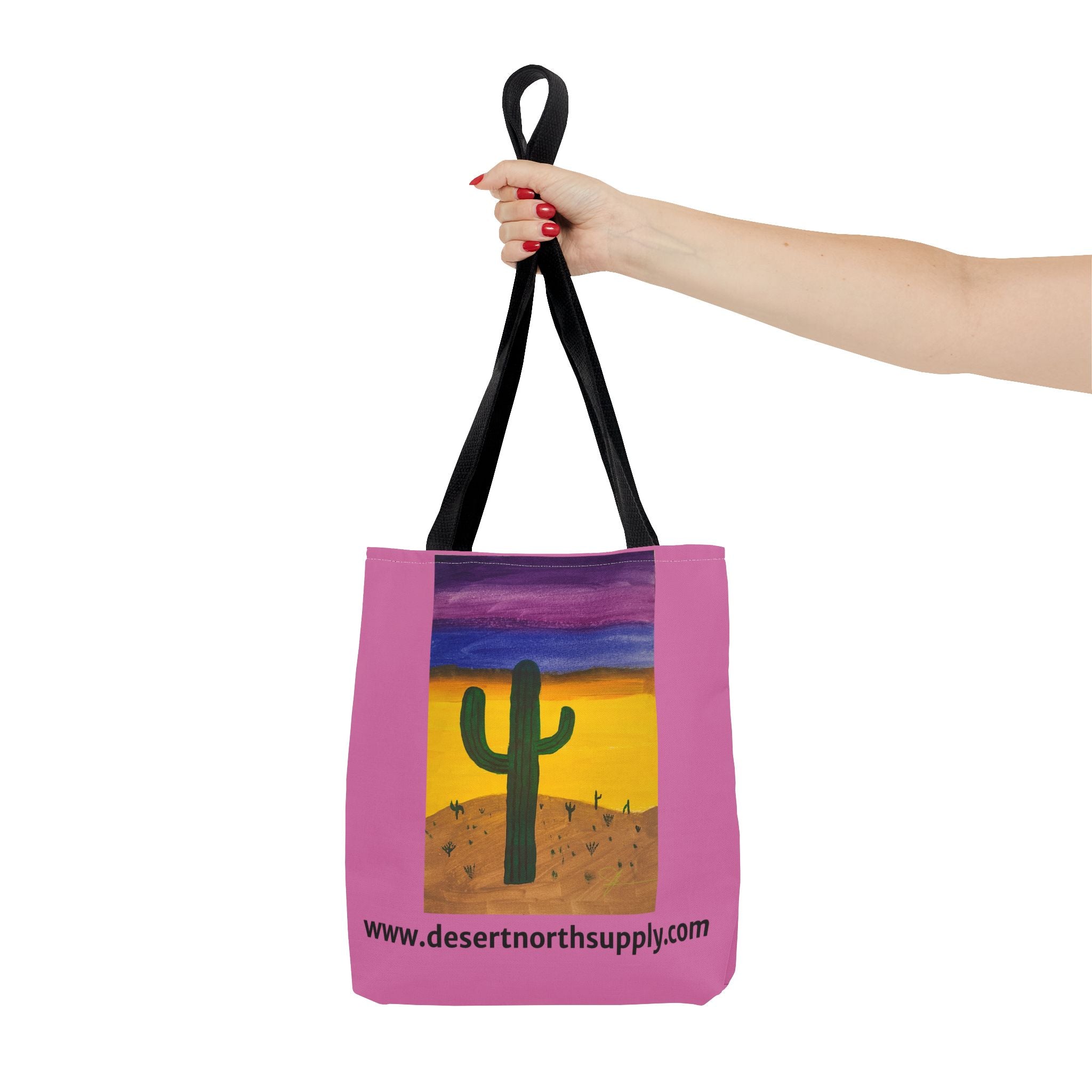 Desert Saguaro Cactus Canvas Tote Bag — "Alone" by John Ganger