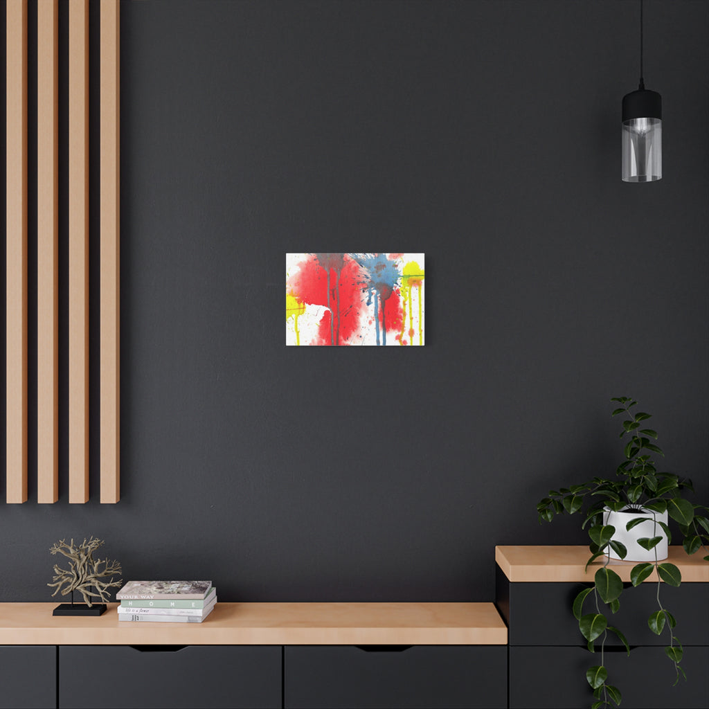 Splat - Playful Abstract Paint Splash Watercolor - Canvas Wall Art