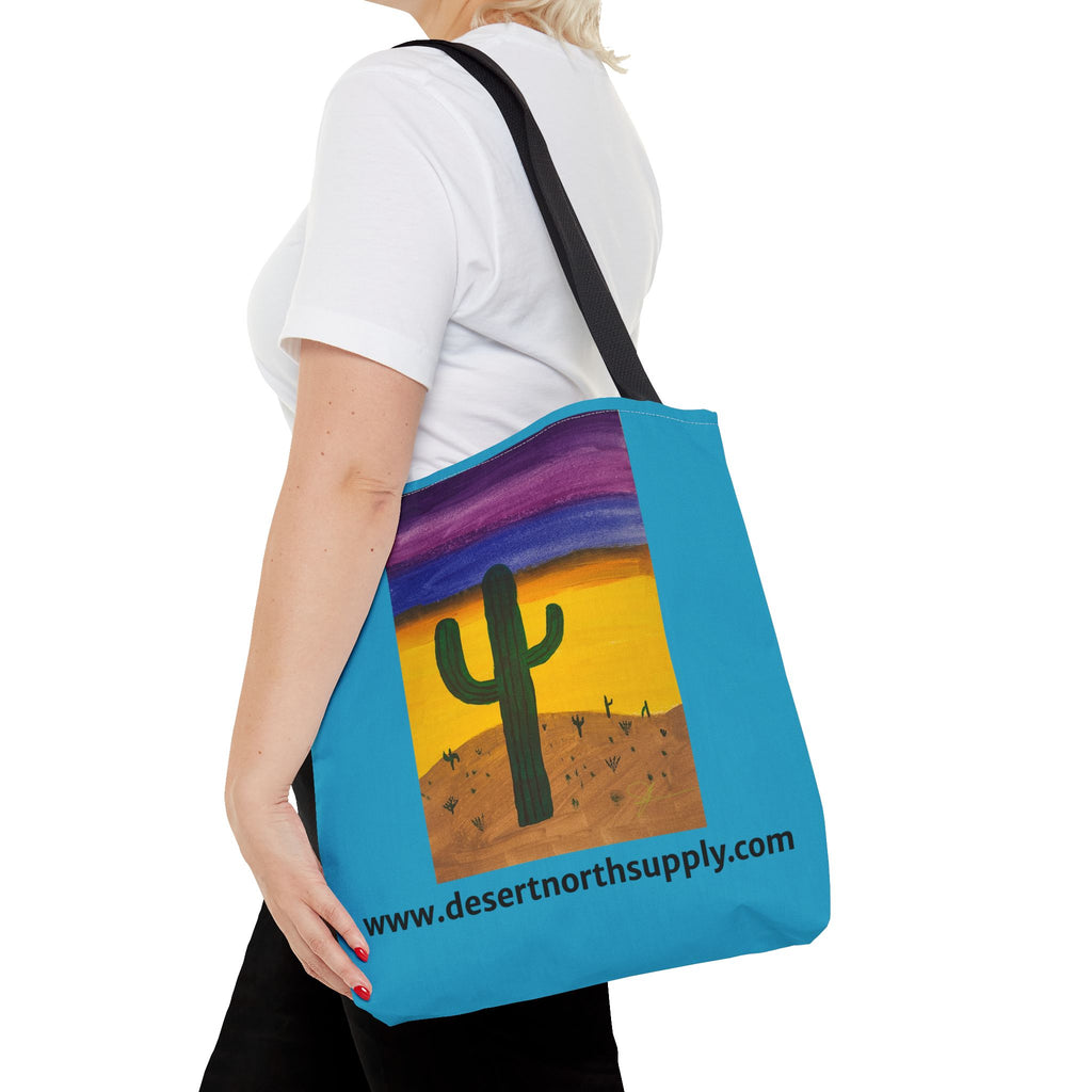 Desert Saguaro Cactus Canvas Tote Bag — "Alone" by John Ganger