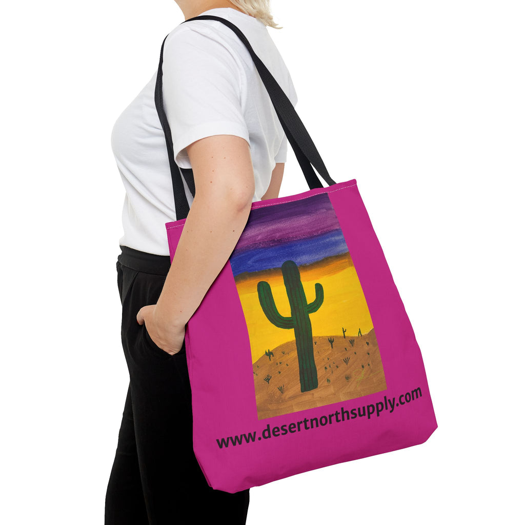 Desert Saguaro Cactus Canvas Tote Bag — "Alone" by John Ganger