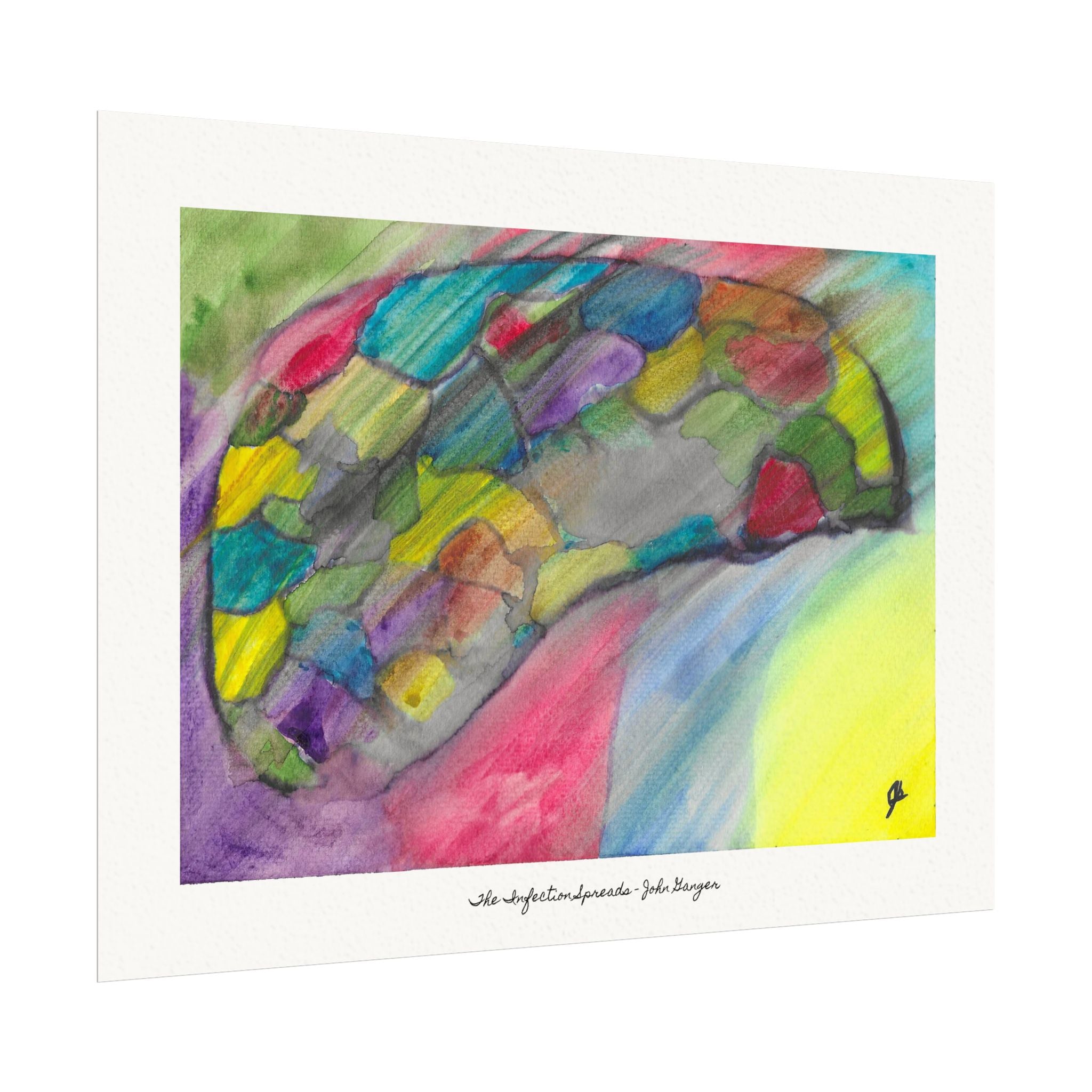 The Infection Spreads - Abstract Trauma Brain Watercolor Texture Art Print