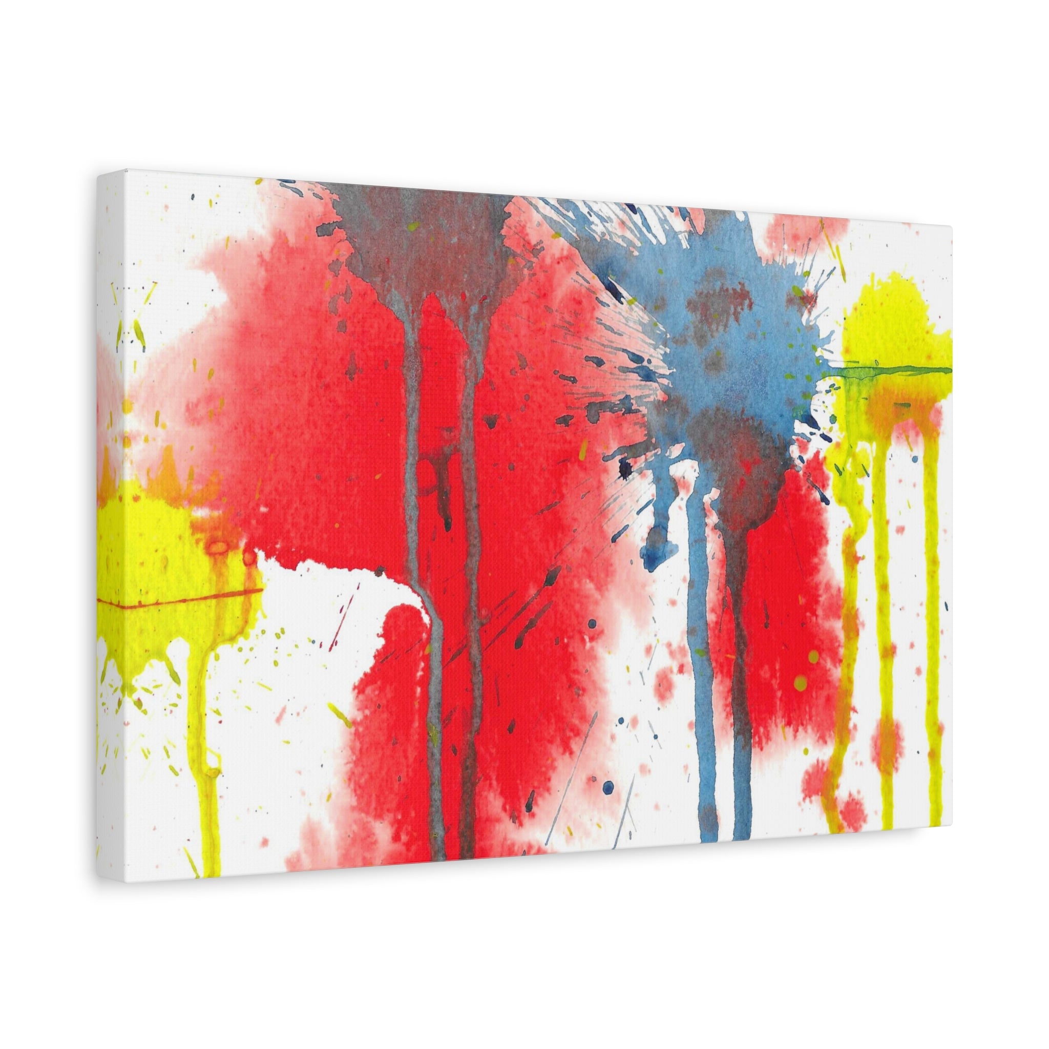 Splat - Playful Abstract Paint Splash Watercolor - Canvas Wall Art