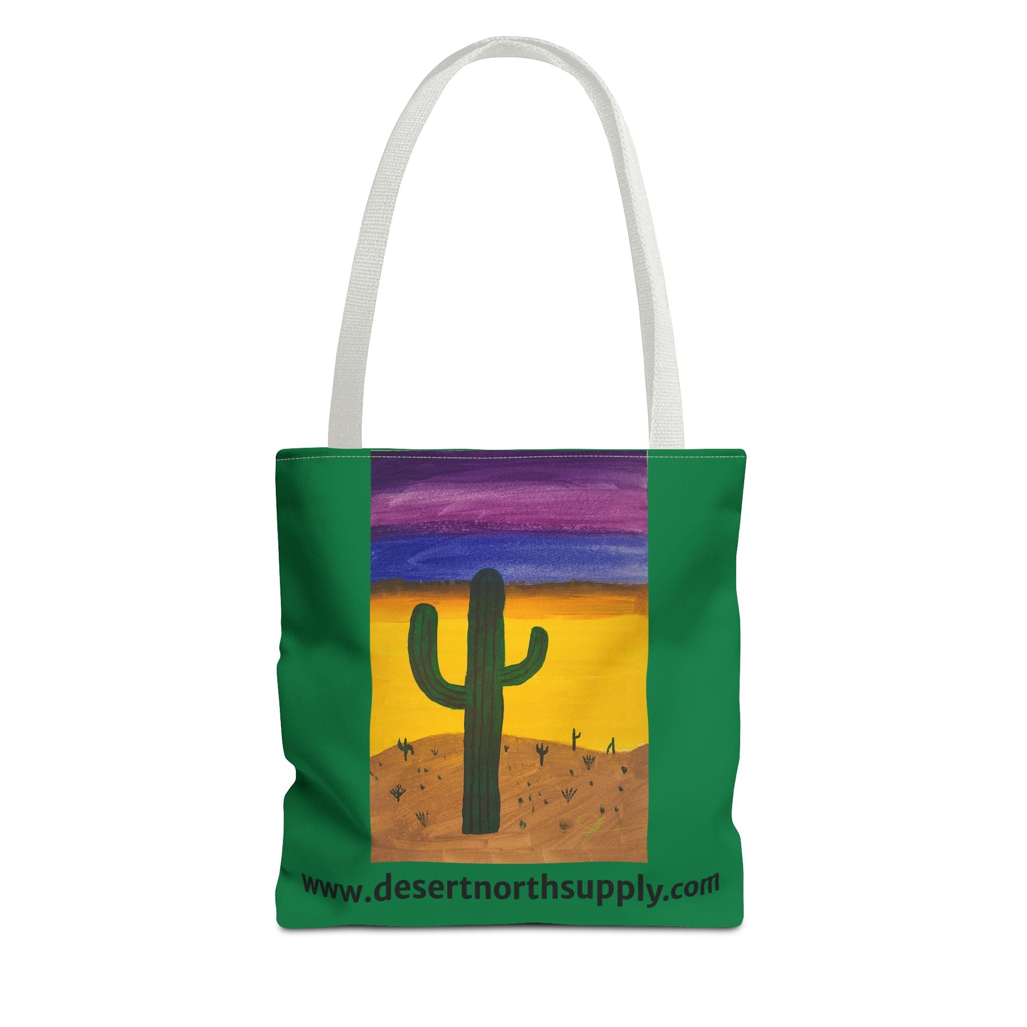 Desert Saguaro Cactus Canvas Tote Bag — "Alone" by John Ganger