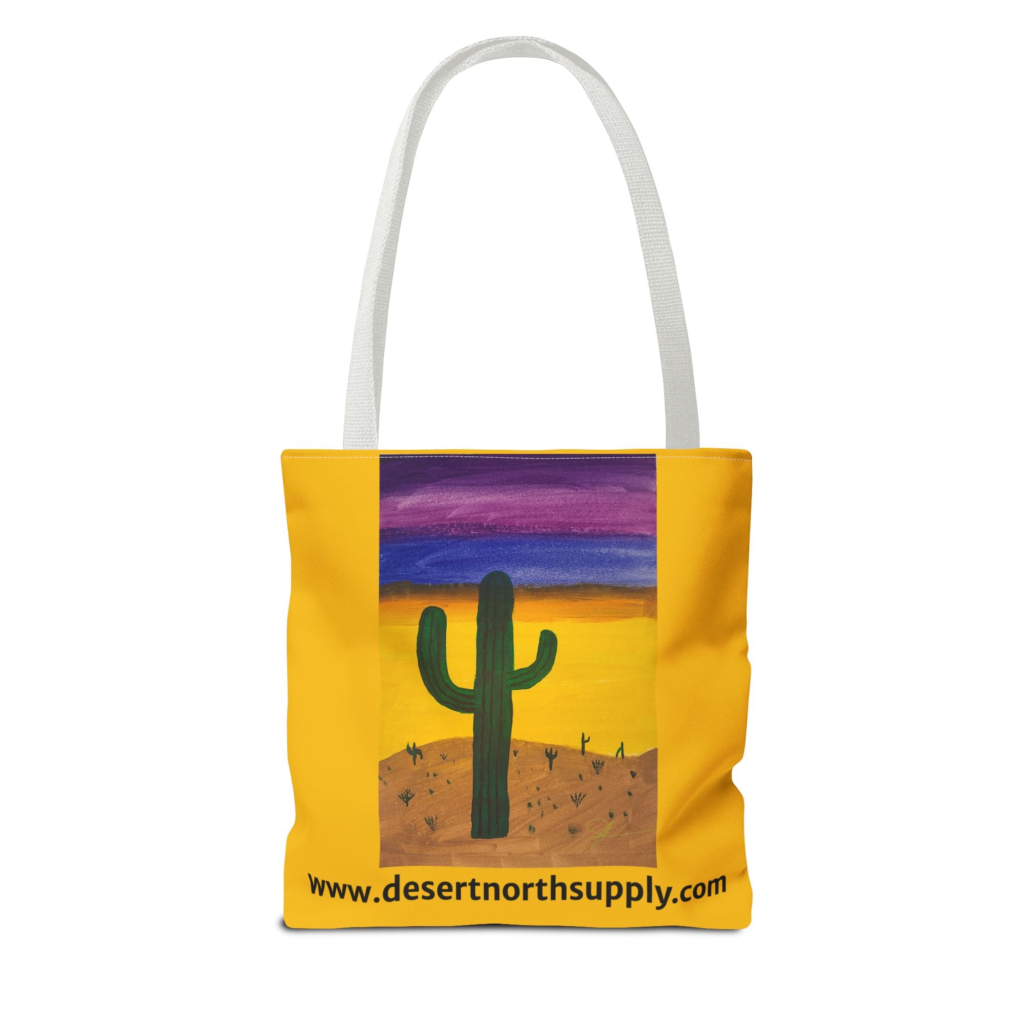 Desert Saguaro Cactus Canvas Tote Bag — "Alone" by John Ganger