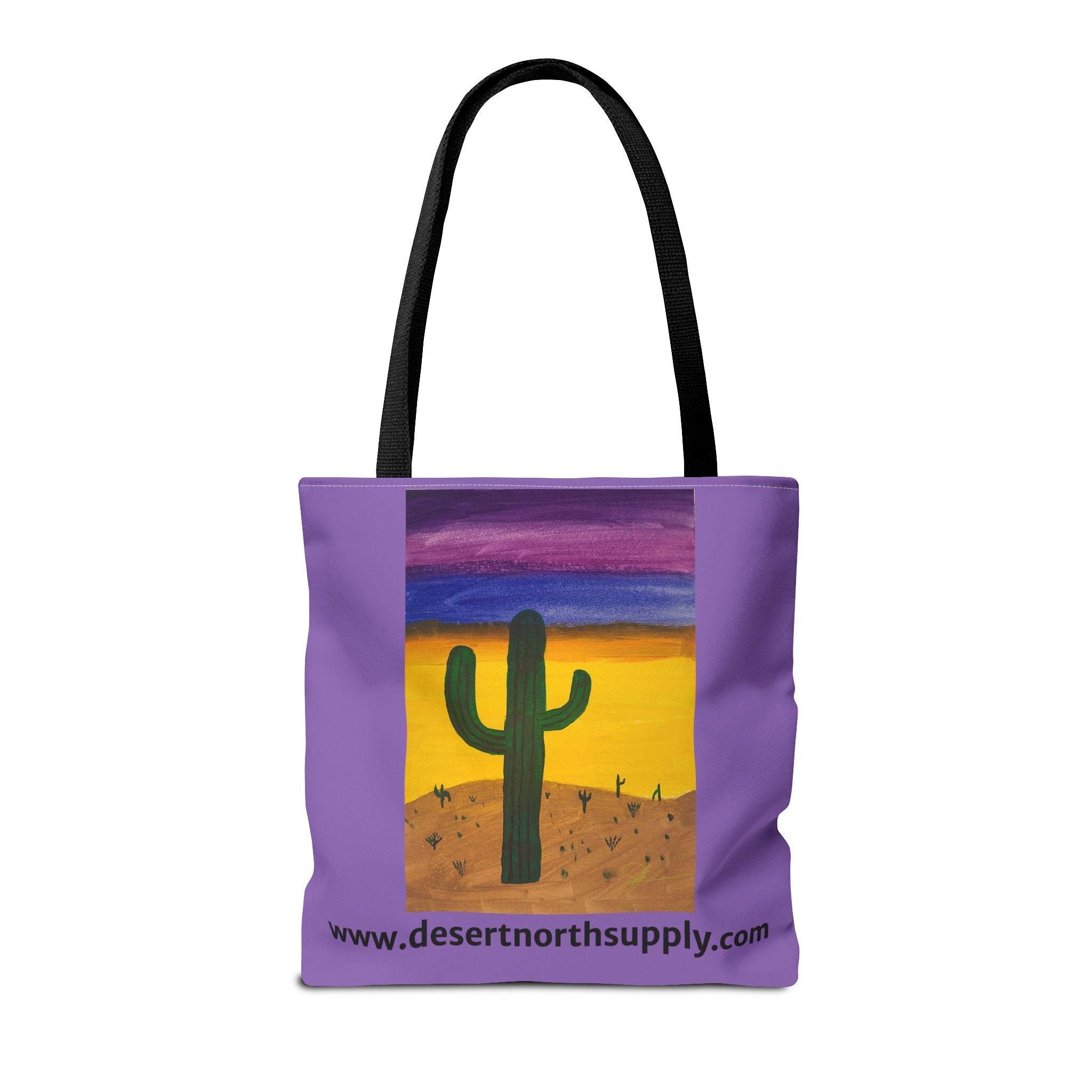 Desert Saguaro Cactus Canvas Tote Bag — "Alone" by John Ganger