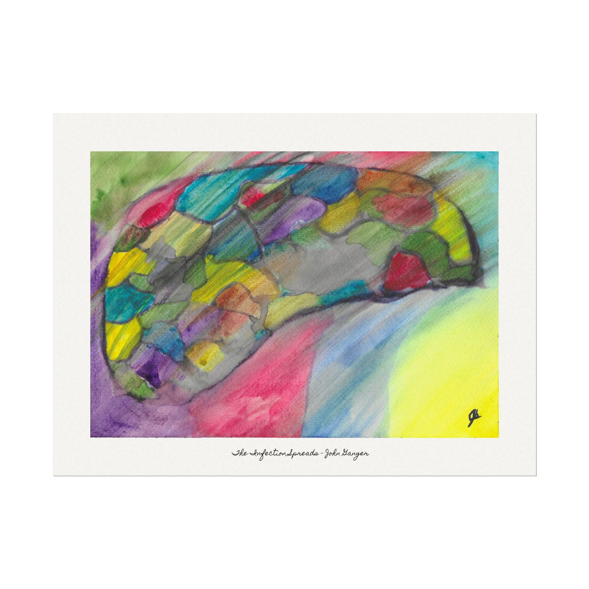 The Infection Spreads - Abstract Trauma Brain Watercolor Texture Art Print