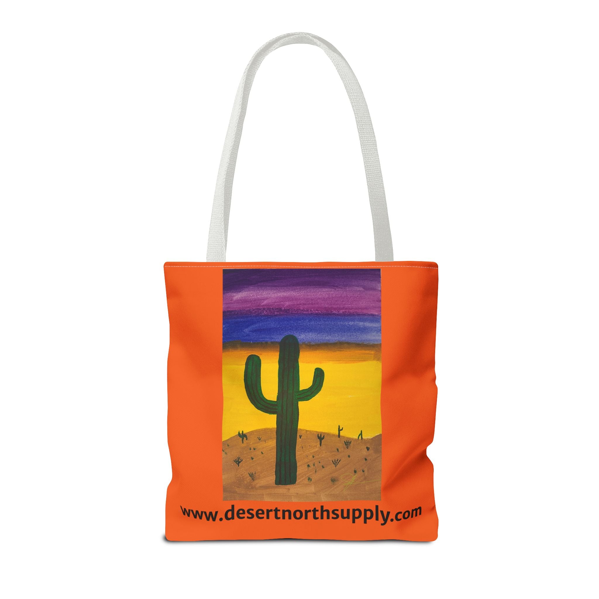 Desert Saguaro Cactus Canvas Tote Bag — "Alone" by John Ganger