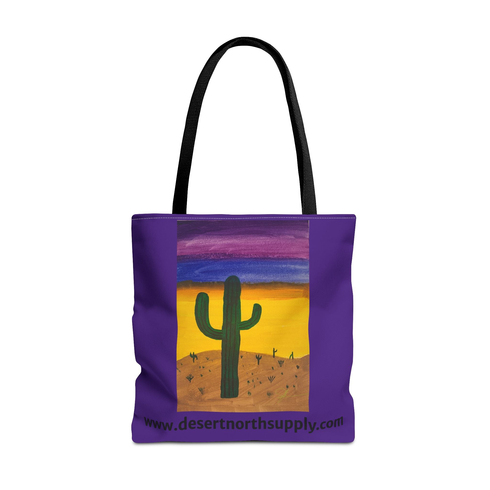Desert Saguaro Cactus Canvas Tote Bag — "Alone" by John Ganger