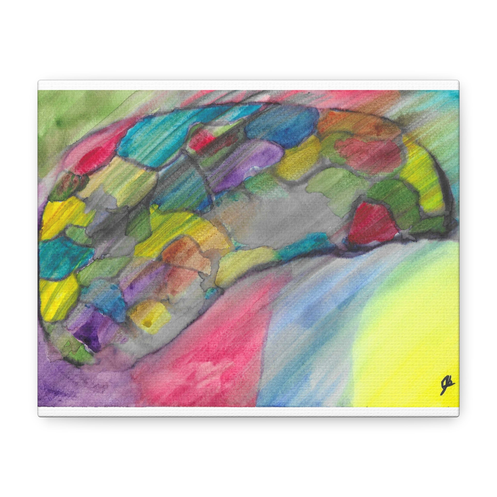 The Infection Spreads - Abstract Trauma Brain Watercolor - Canvas Wall Art