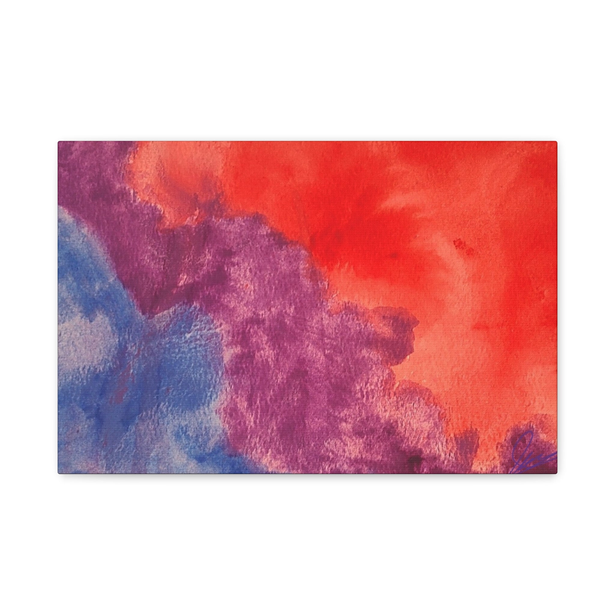 Abstract Watercolor Canvas Print - "The Line Between" Original Art by John Ganger - Matte Stretched Wall Art