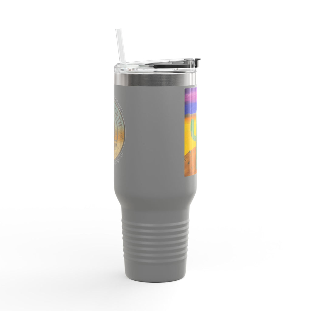 40oz Insulated Travel Mug — Colorful Desert Cactus Design