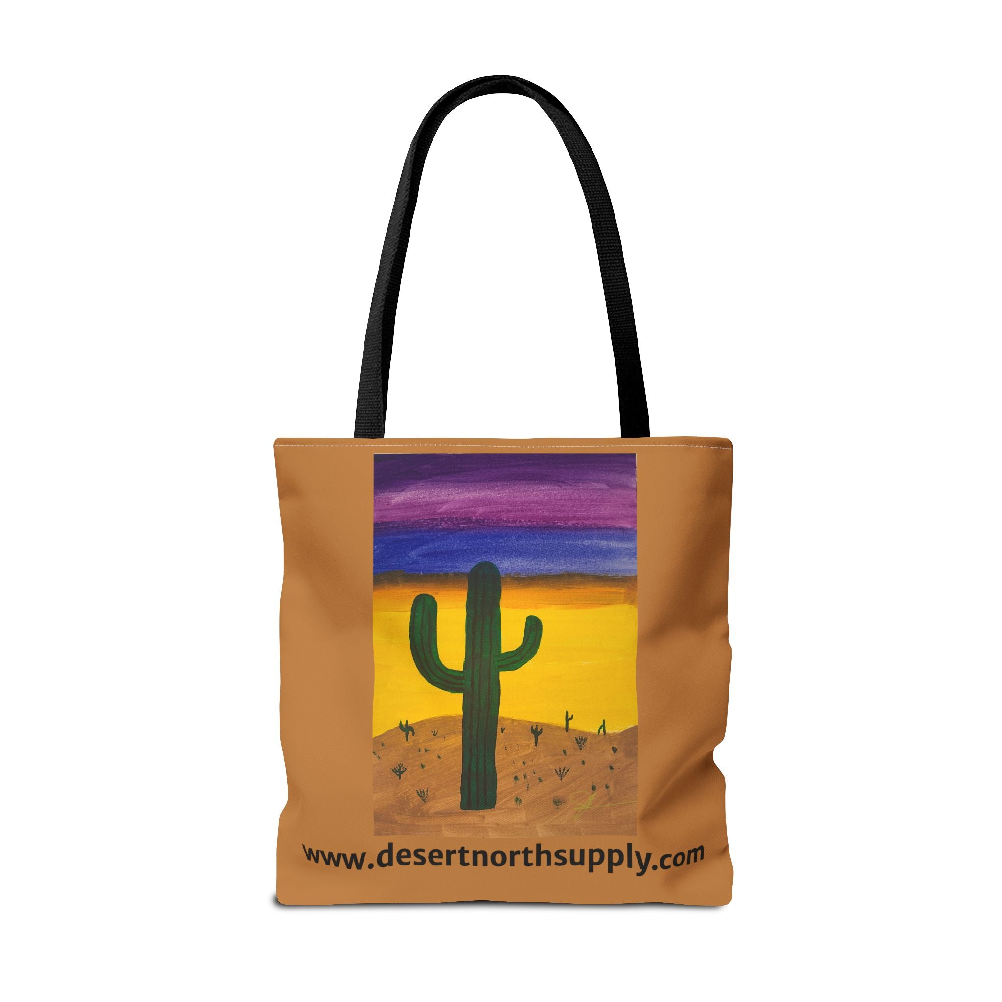 Desert Saguaro Cactus Canvas Tote Bag — "Alone" by John Ganger