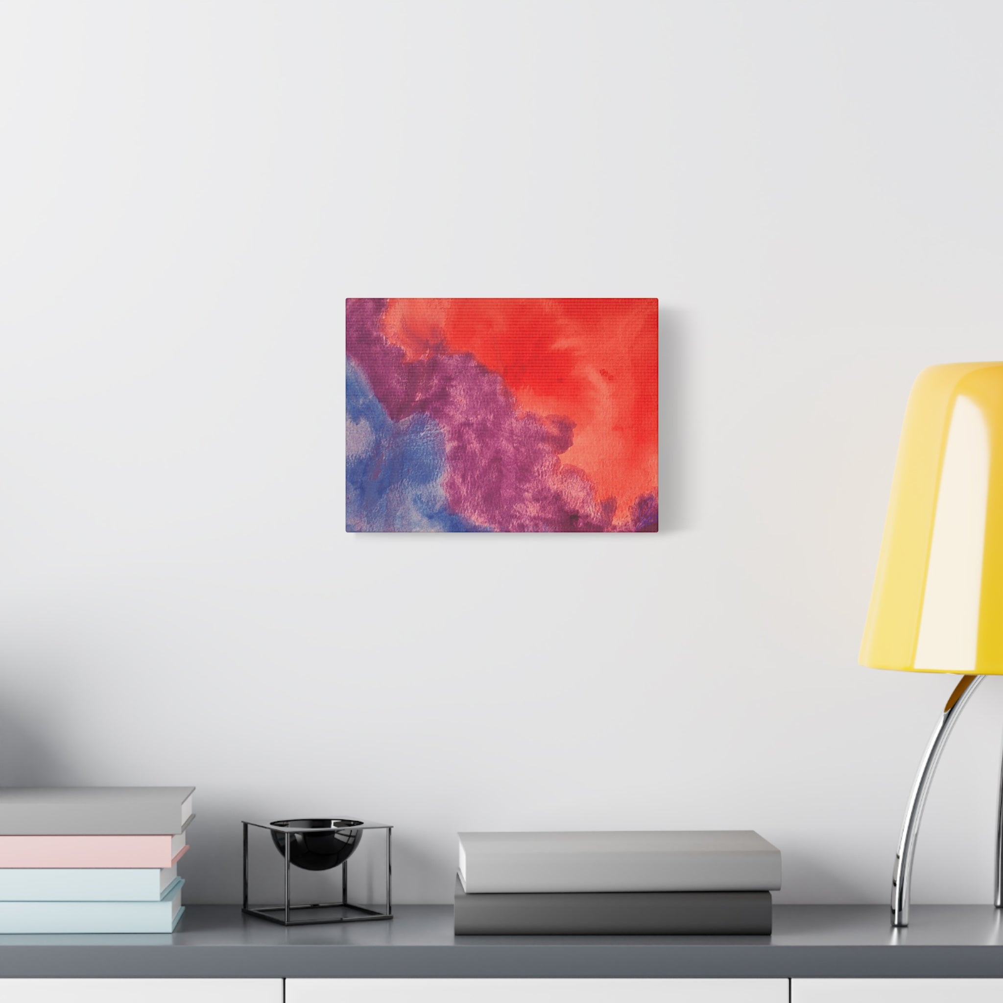 Abstract Watercolor Canvas Print - "The Line Between" Original Art by John Ganger - Matte Stretched Wall Art
